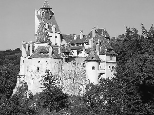 Romania, Castle, woods, Bran