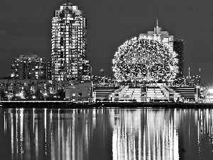 skyscraper, Night, Telus World Of Science, Vancouver