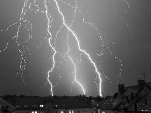 Sky, thunderbolt, Zabrze, Storm