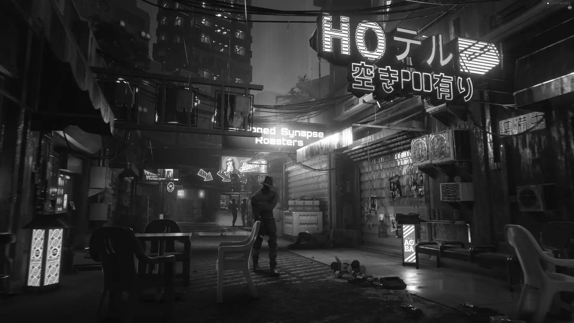 Street, Night, Cyberpunk 2077, form, game
