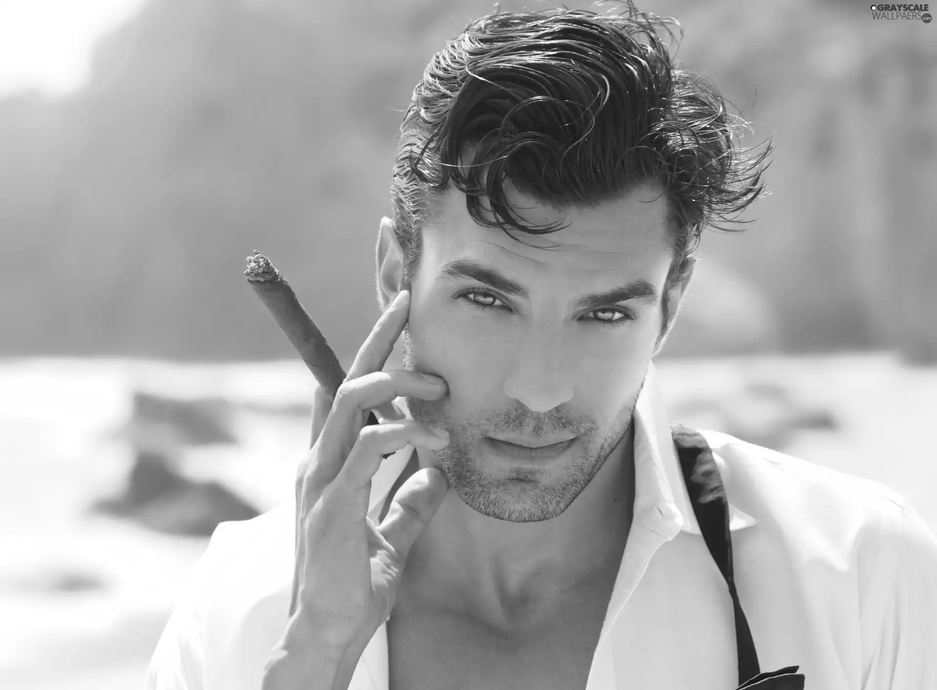 a man, cigar