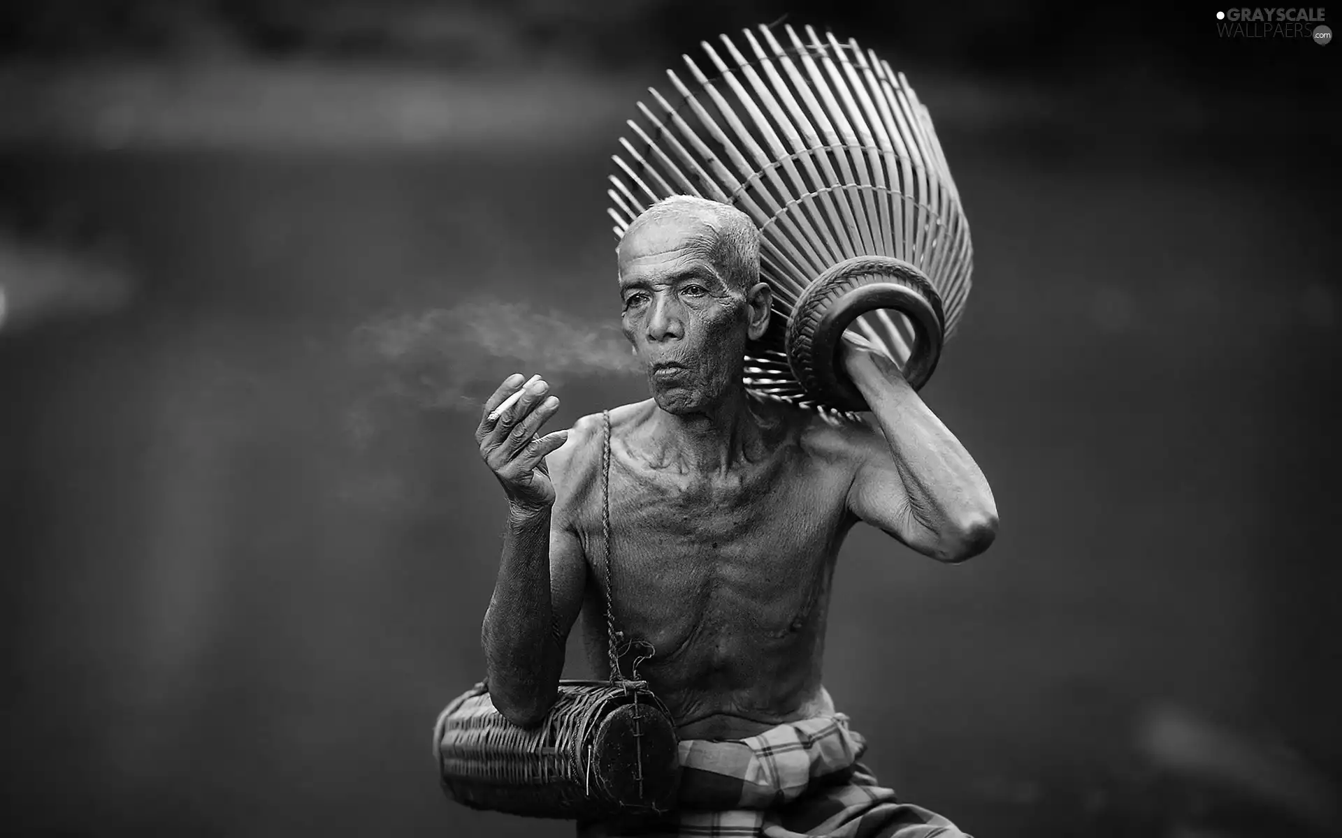 a man, Cigarette