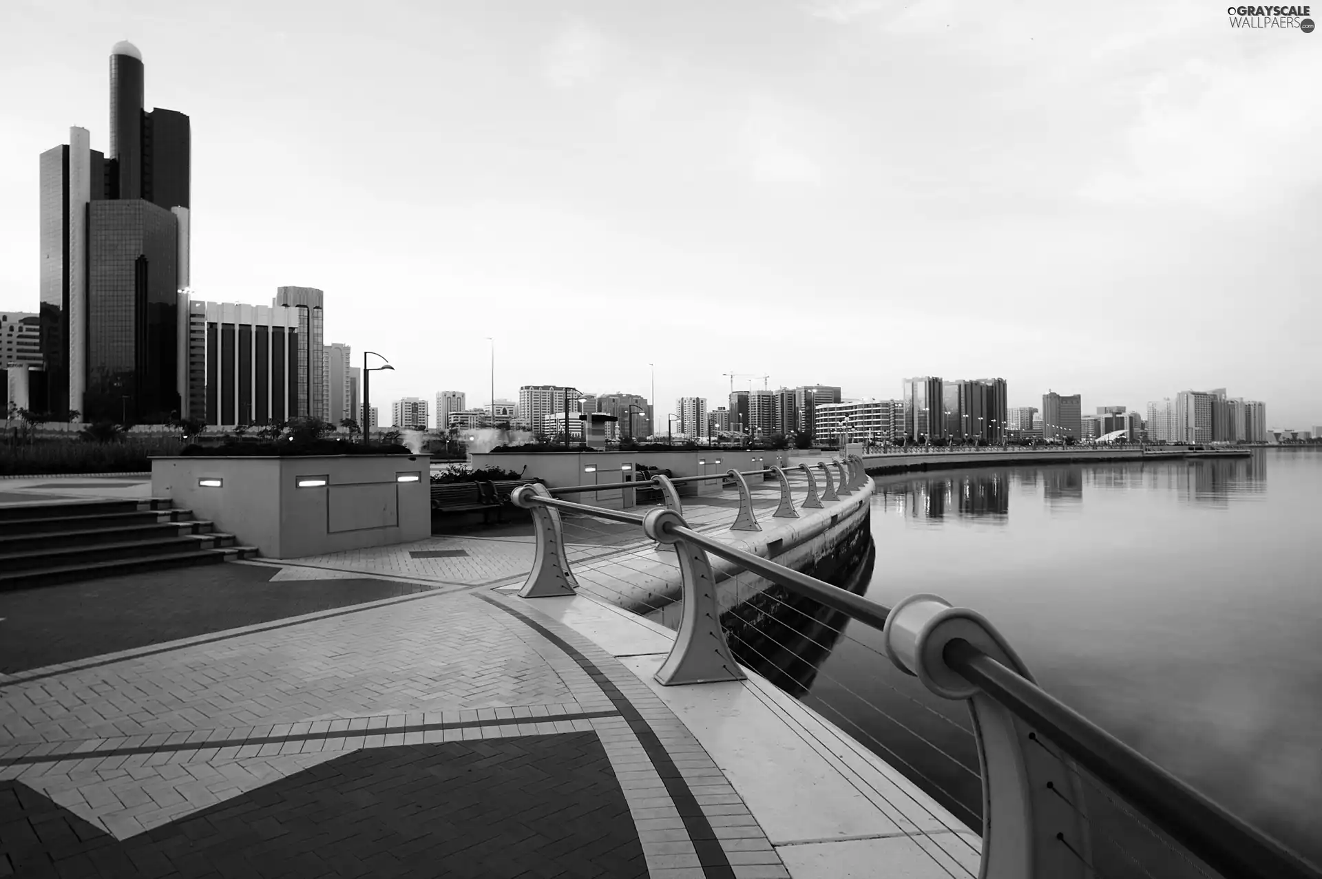 Abu, Dhabi, wharf, panorama, sea