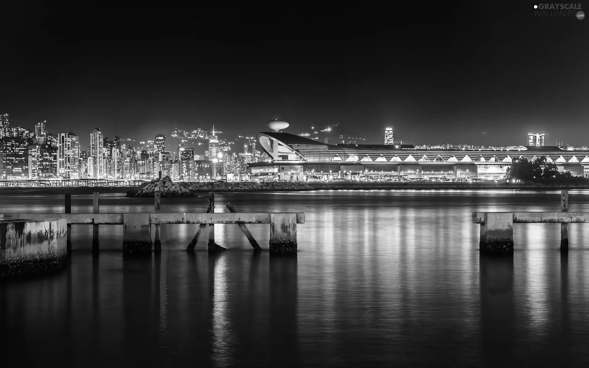 Night, Hong Kong, airport