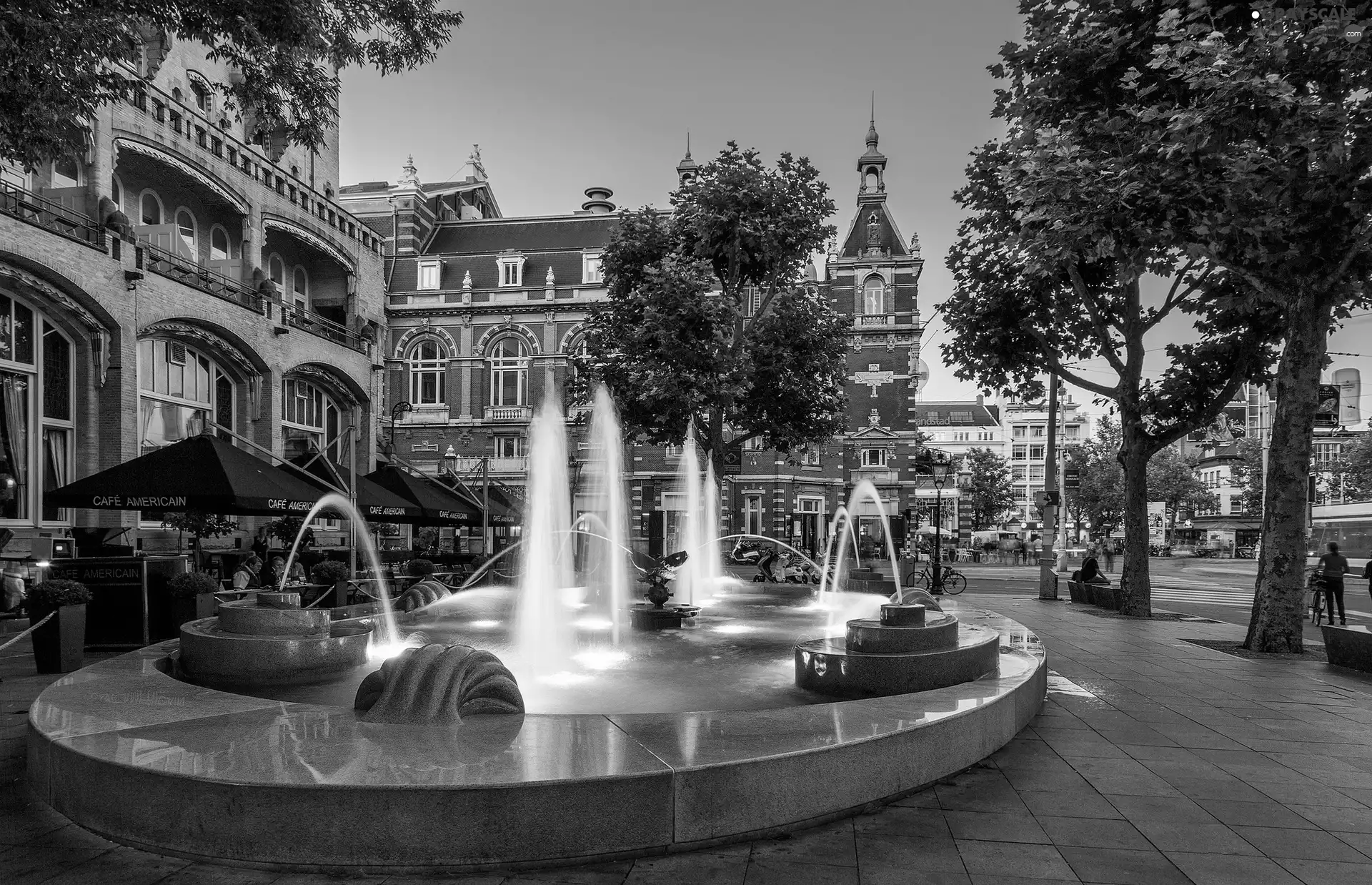 Amsterdam, Netherlands, buildings, Town, fountain