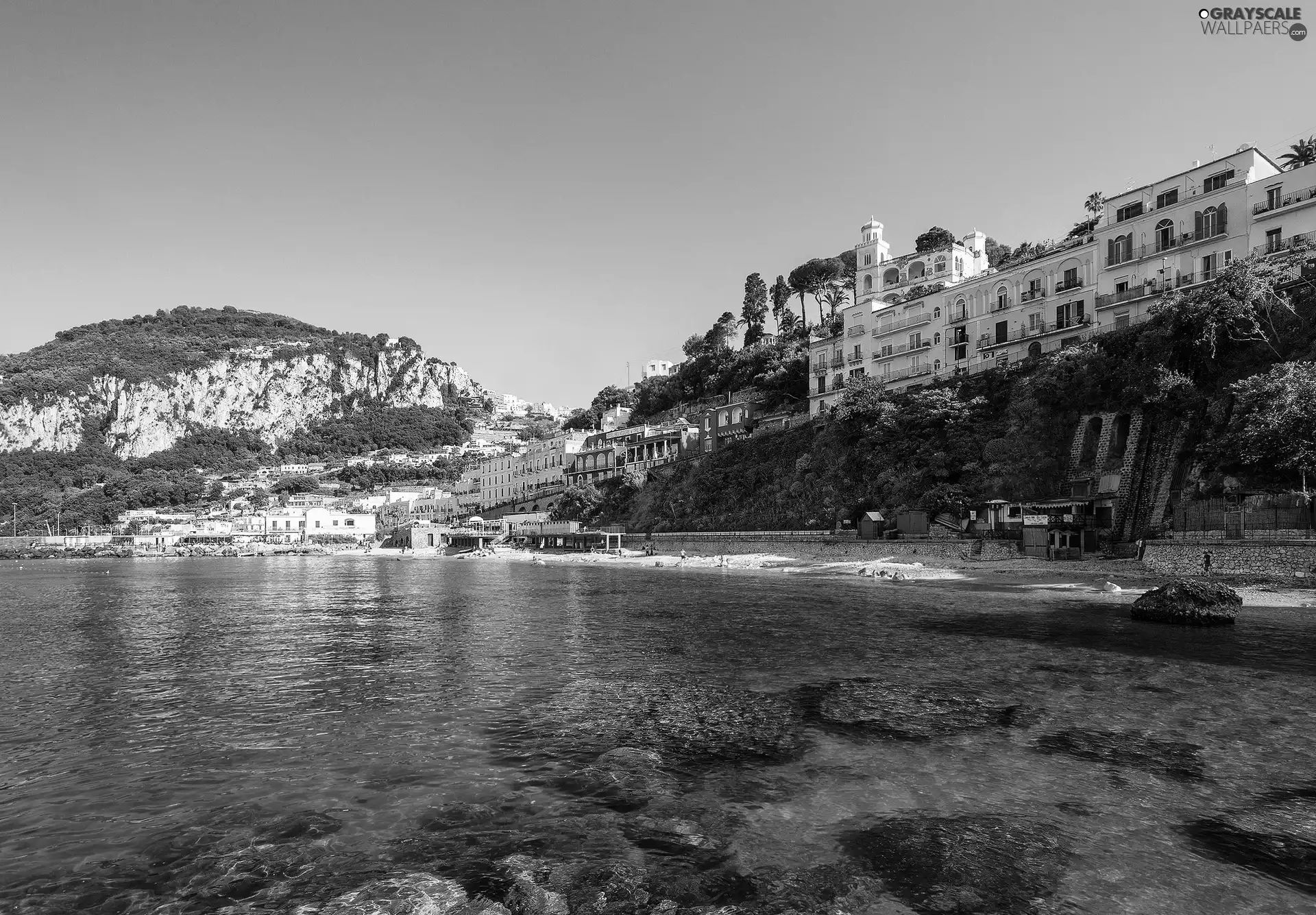 Anacapri, Italy, sea, Neapol, Houses