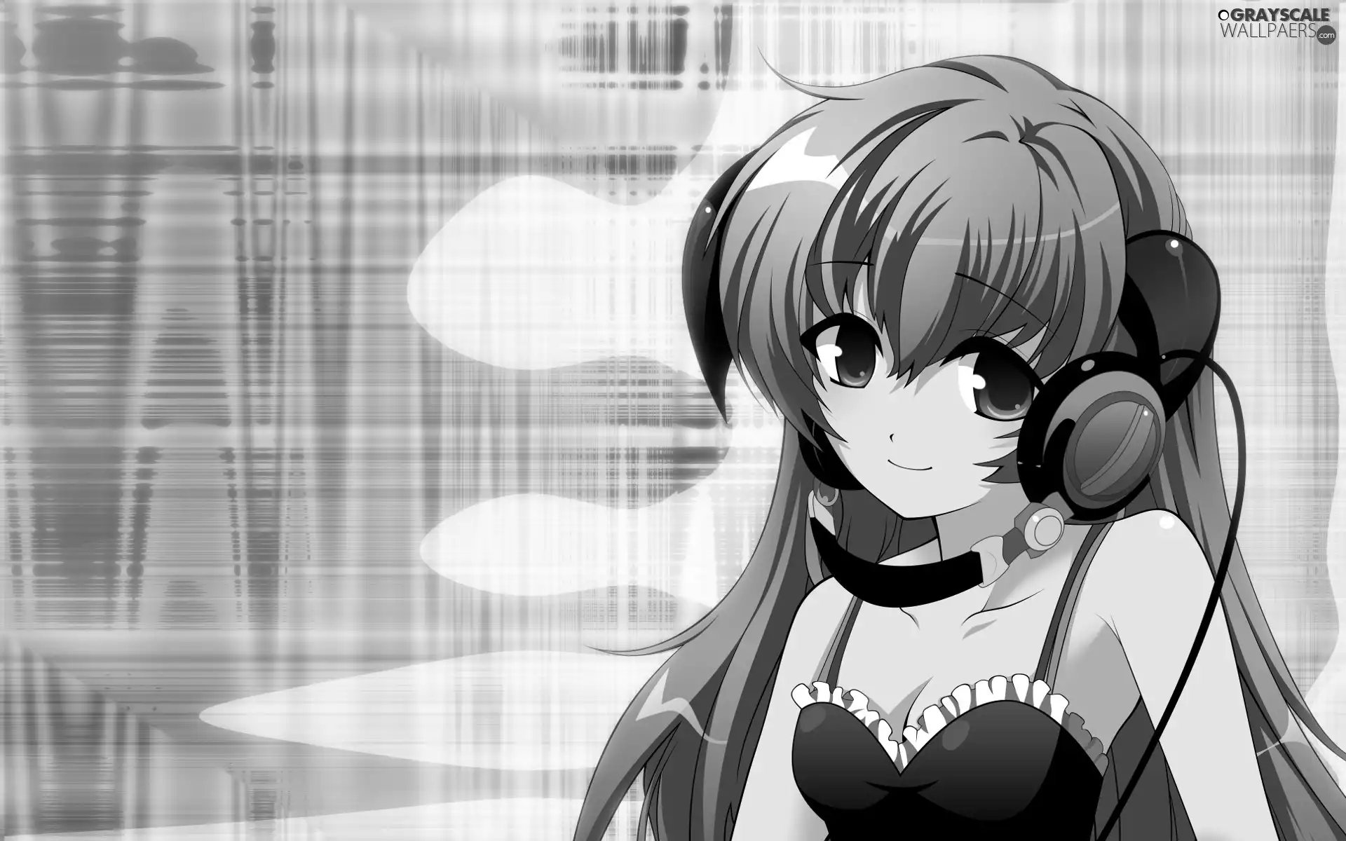 girl, Manga, Anime, HEADPHONES