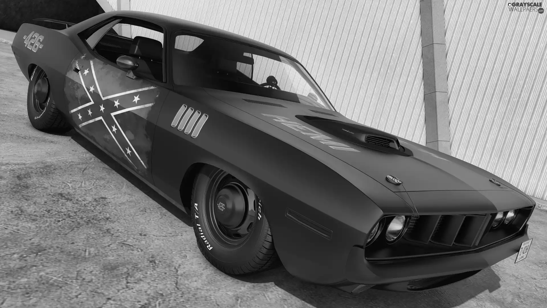 Plymouth Cuda 426, antique, side, 1971