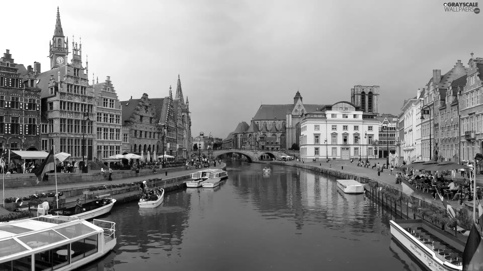 Belgium, vessels, apartment house, canal