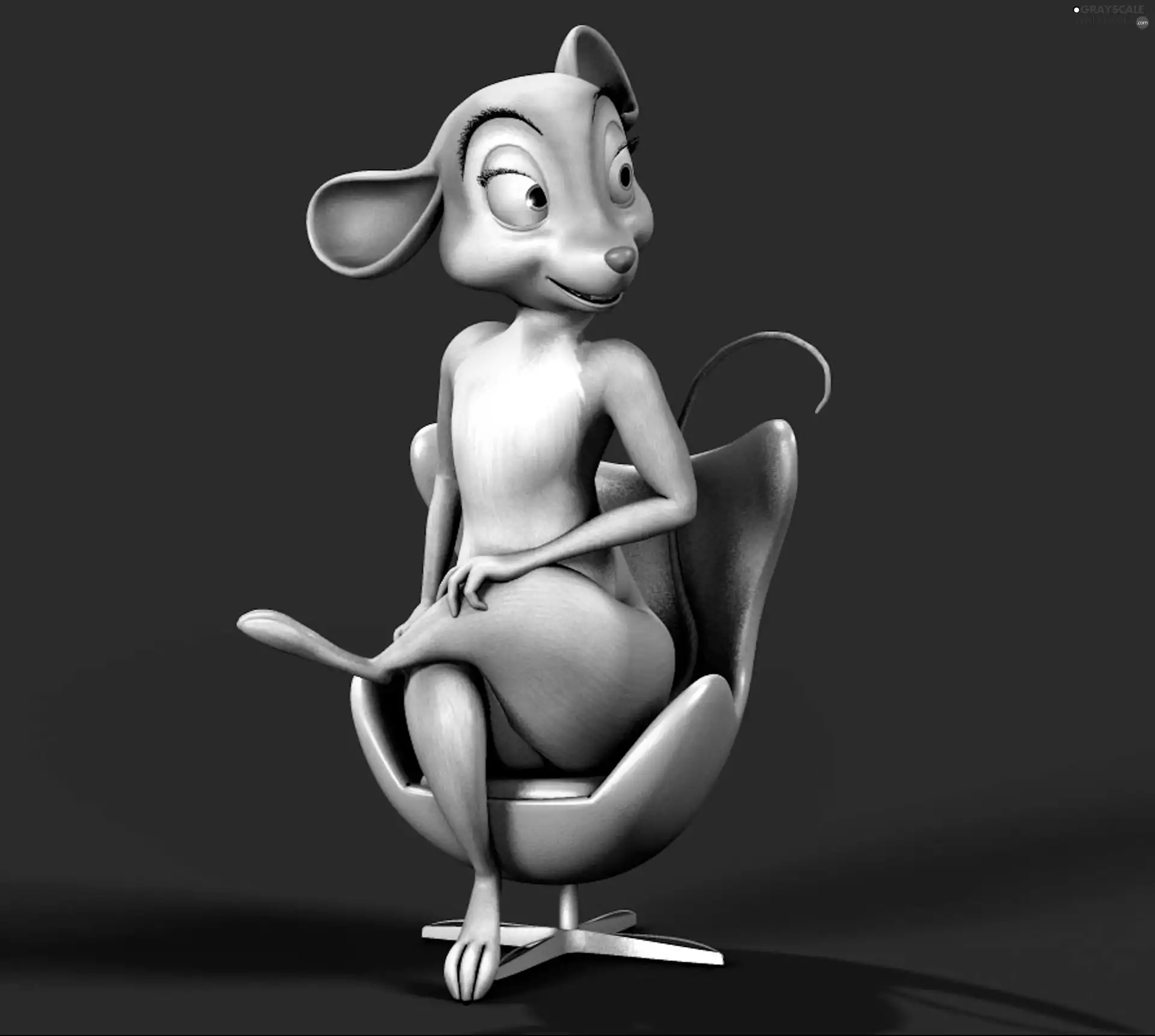 Armchair, mouse, 3D