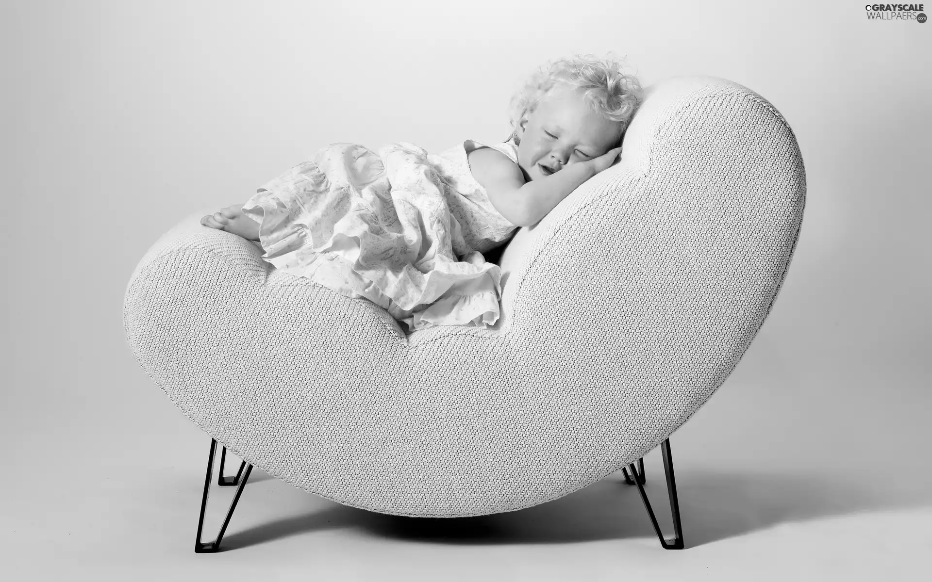 Armchair, girl, Kid