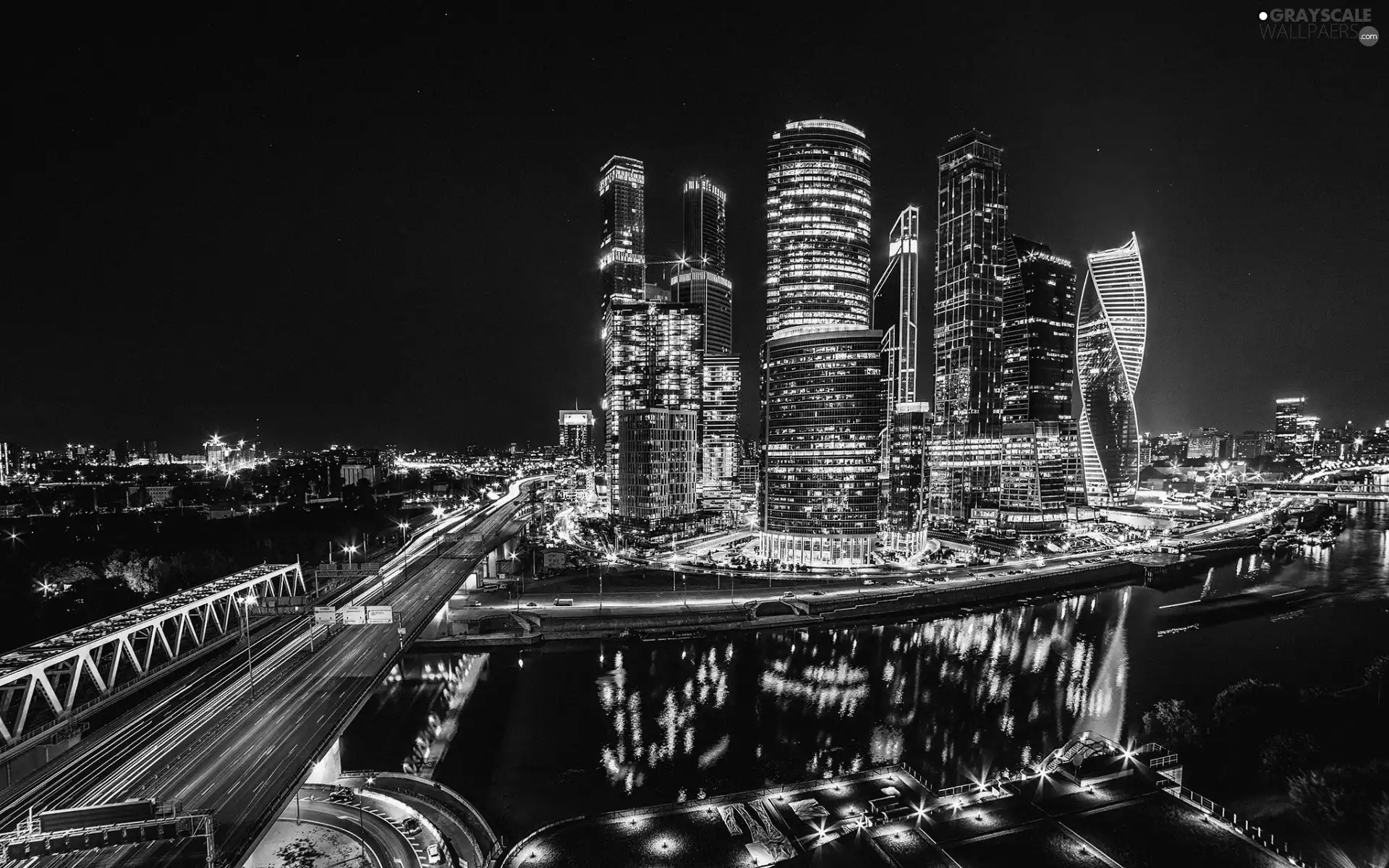 City at Night, Houses, Moscow, Way, Russia