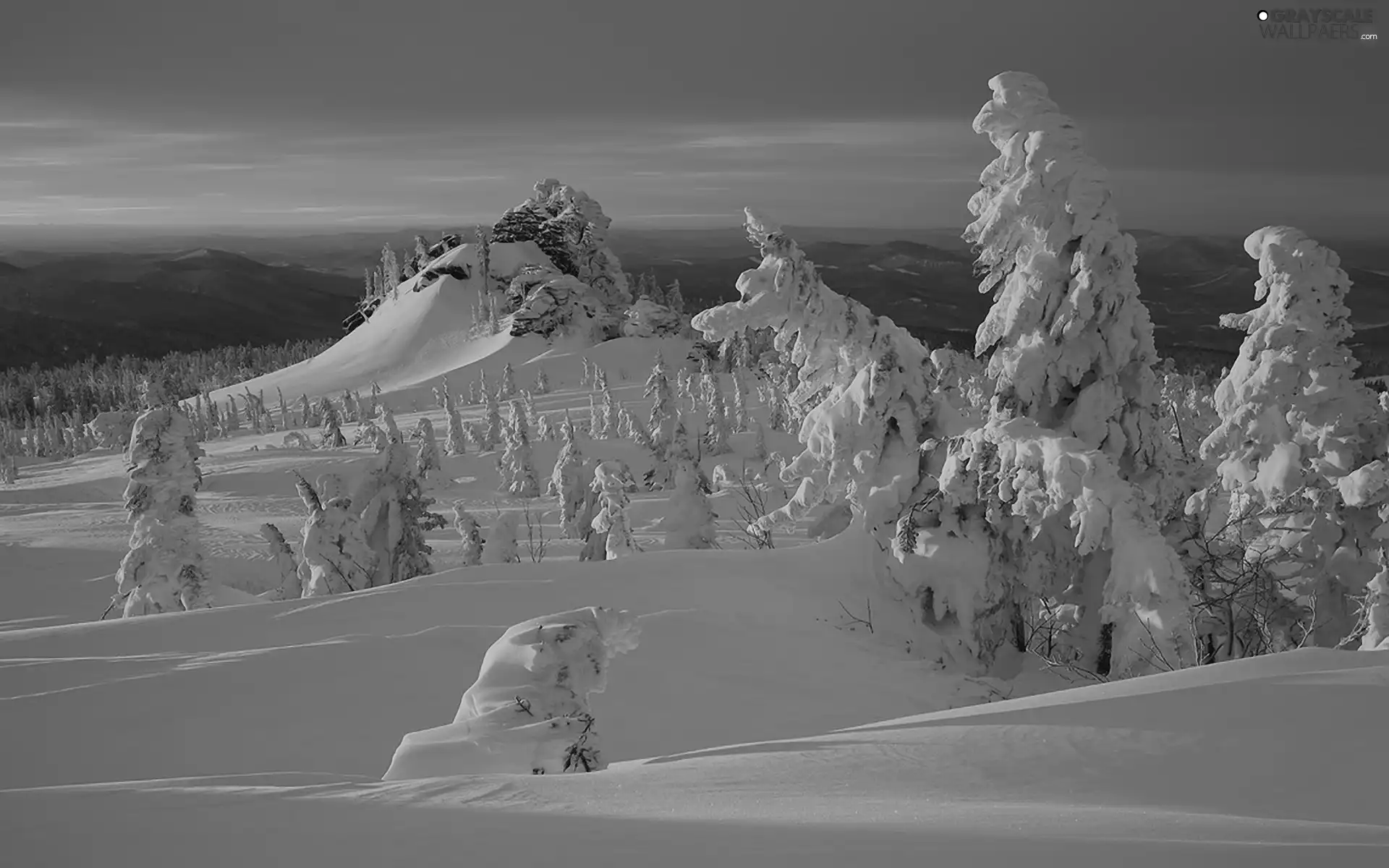 atmosphere, Mountains, Winter