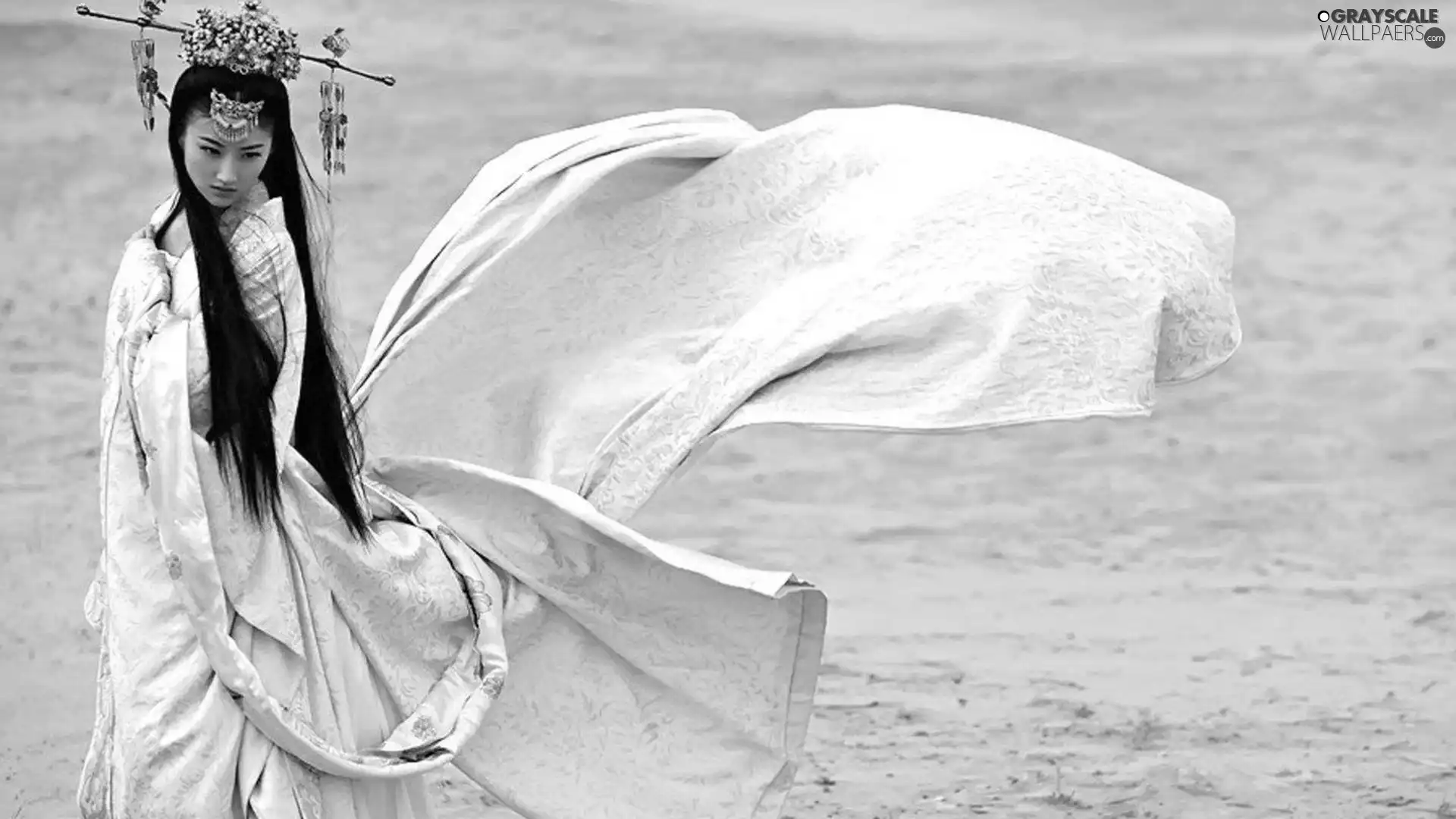 Women, White, attire, wilderness