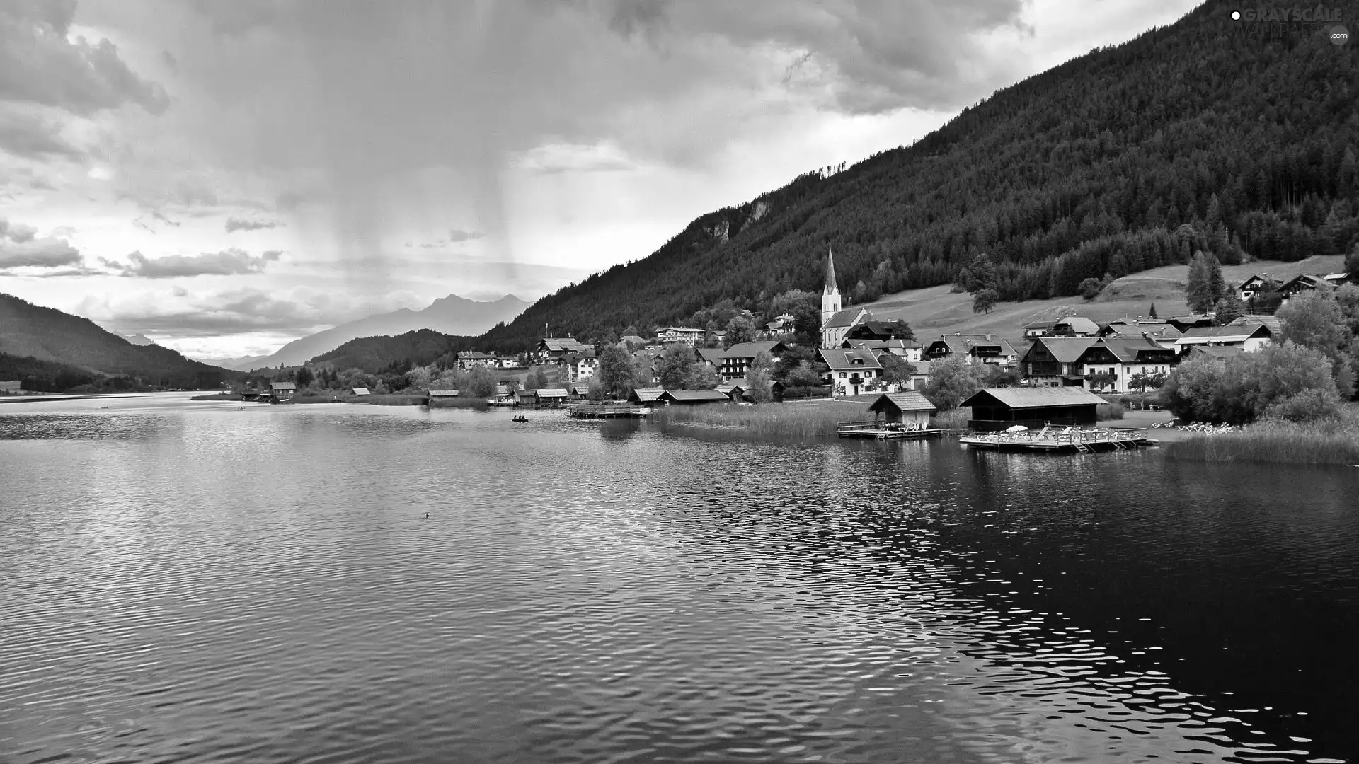 Town, Weissensee, Austria, lake