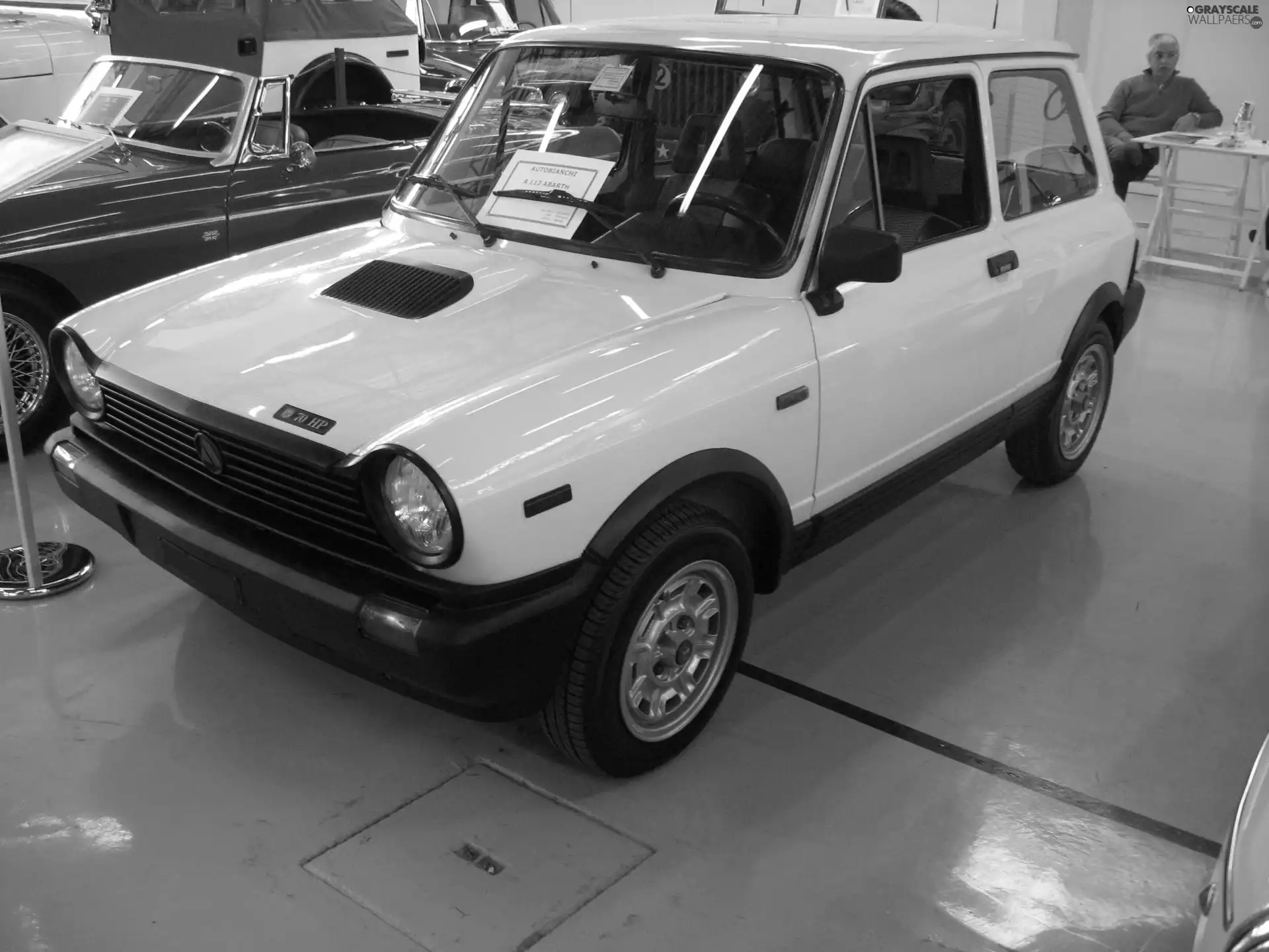 Autobianchi A112, exhibition, Left, side, White