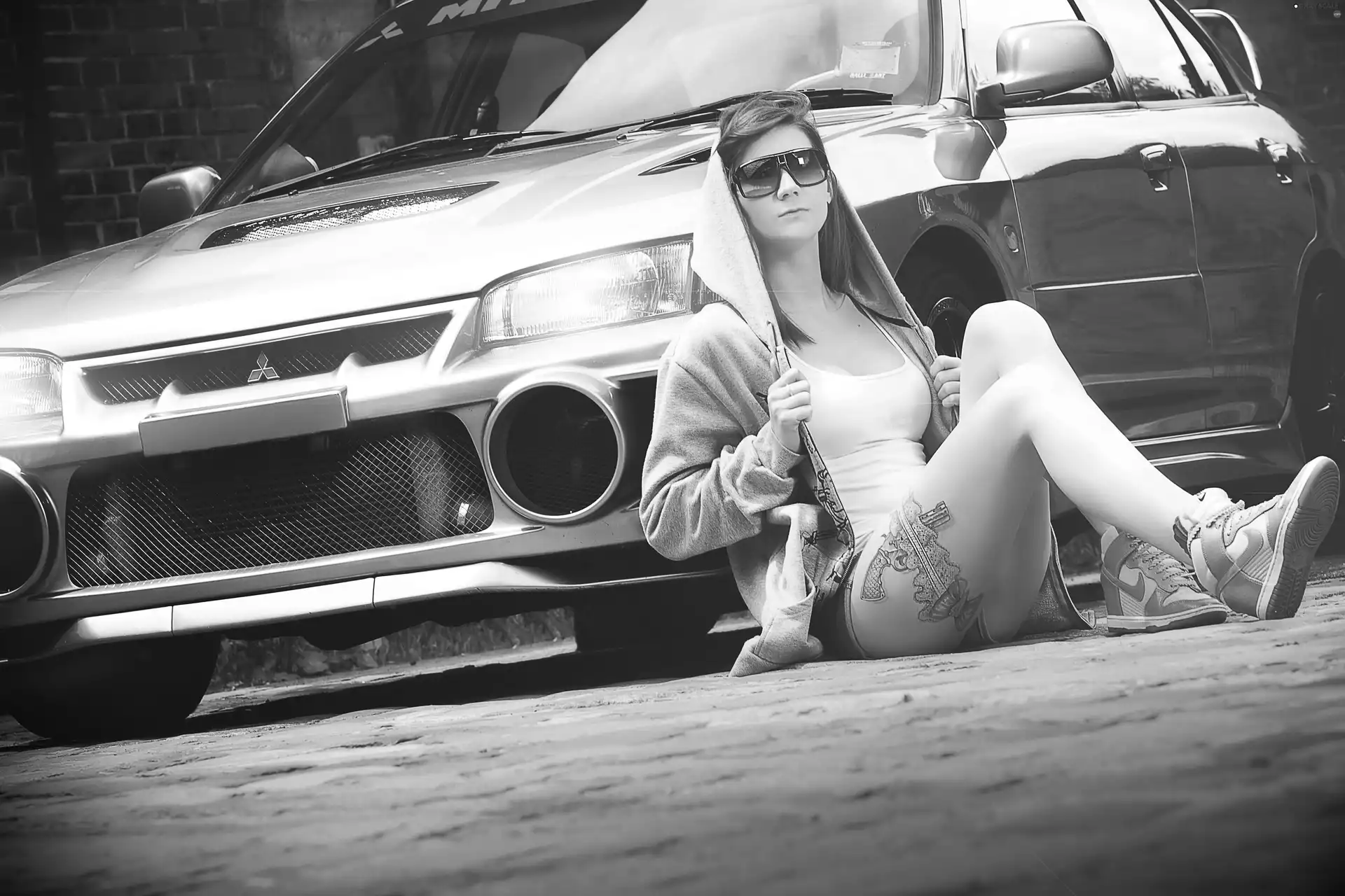 Tattoo, Glasses, Automobile, Women