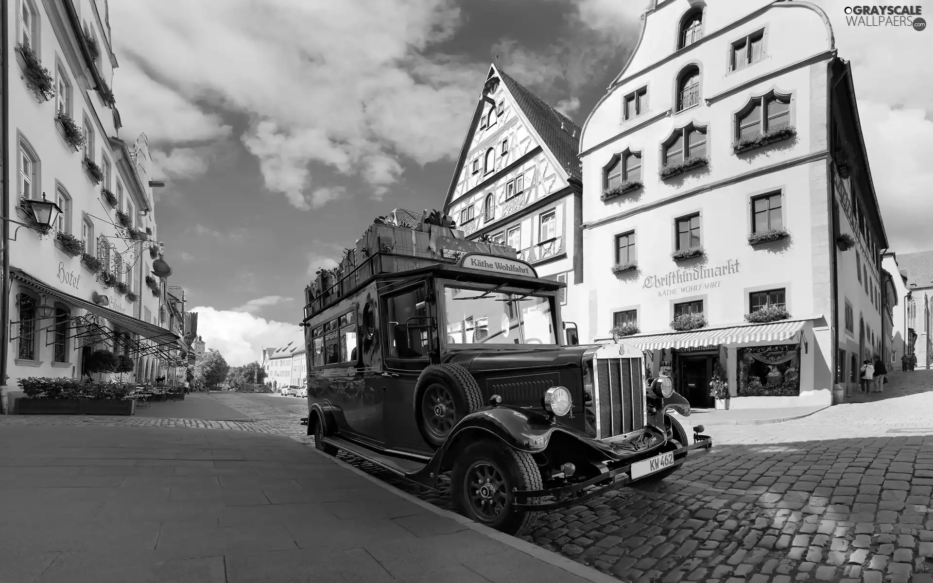 Automobile, transport, Street, antique, buildings