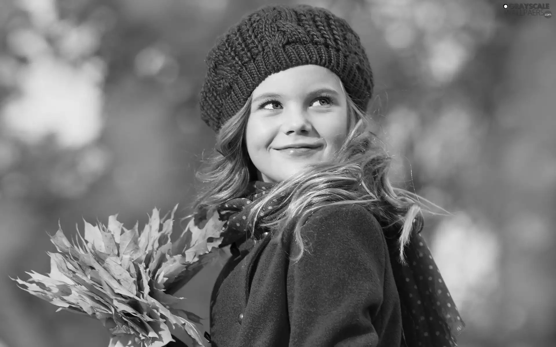 pretty, Leaf, autumn, girl