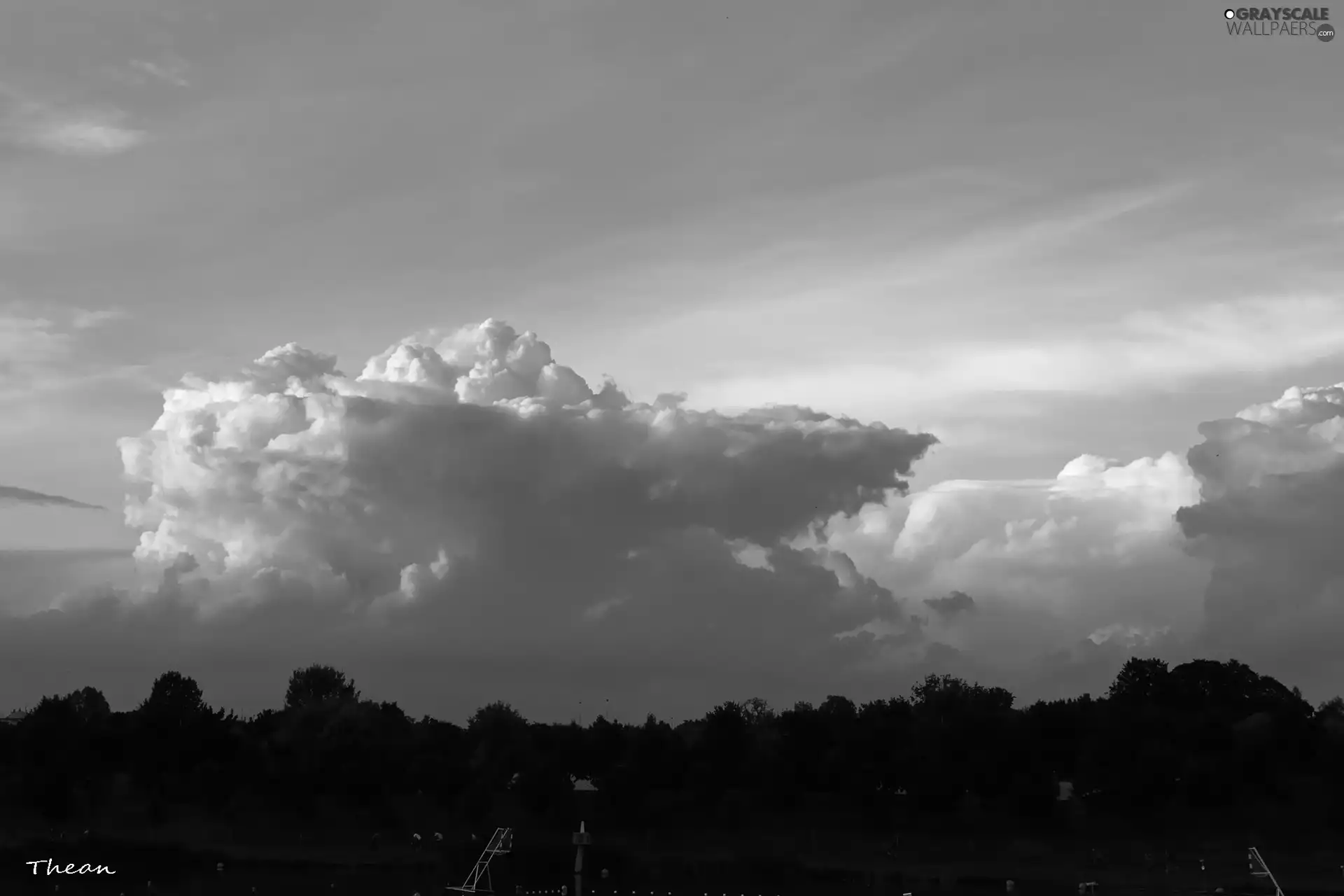 azure, Sky, clouds