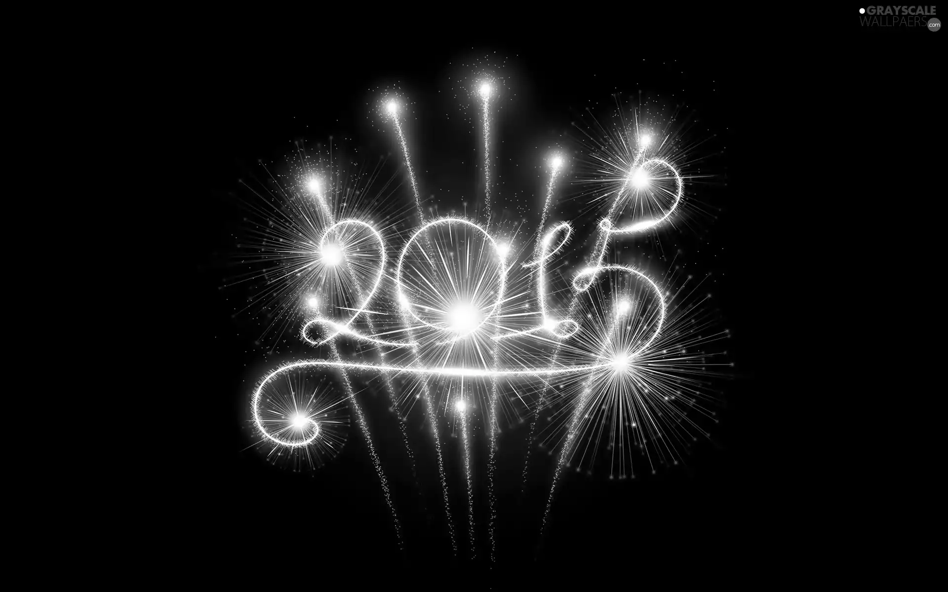 2015, Black, background, fireworks