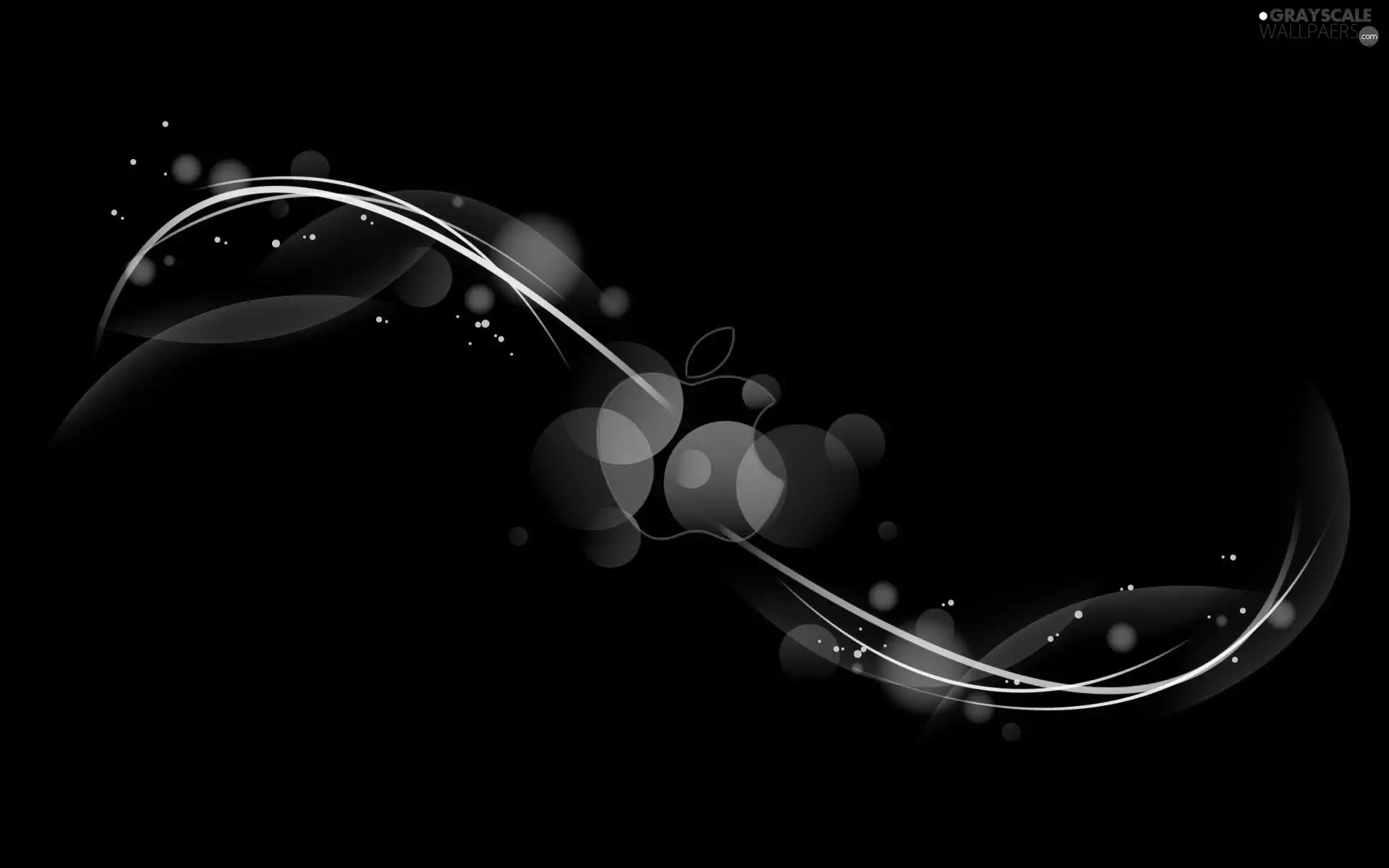 Apple, Black, background, Abstract
