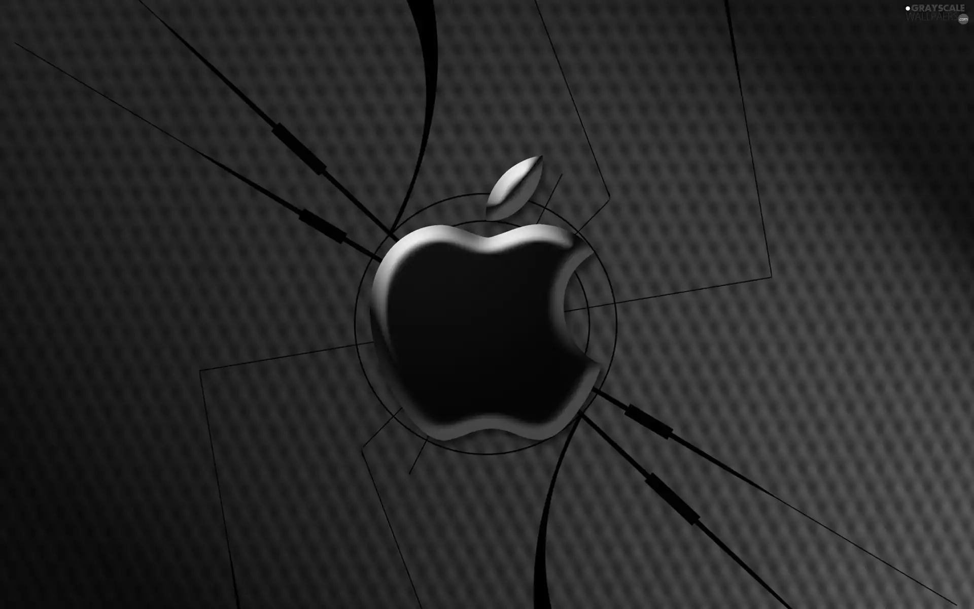 Apple, Black, background, logo
