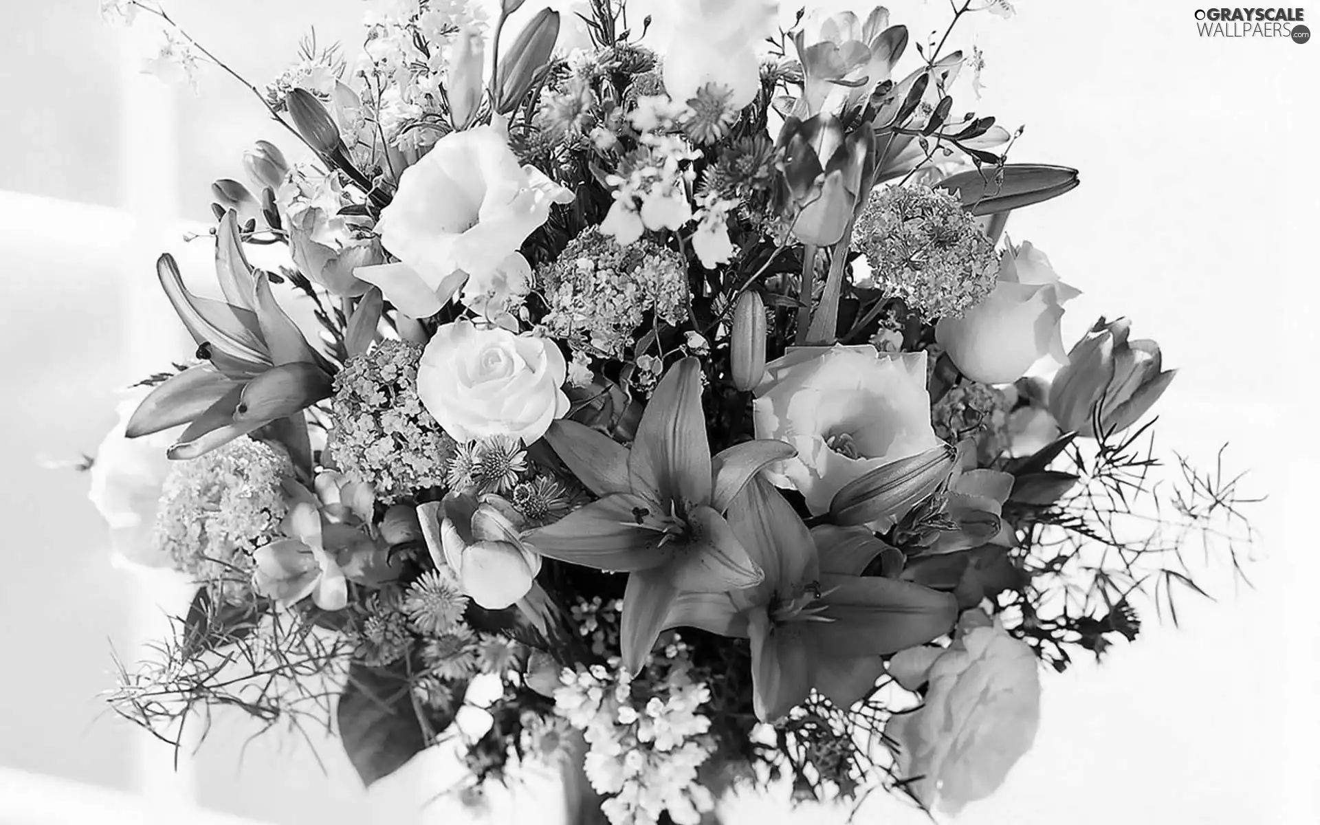 bouquet, Bright, background, flowers