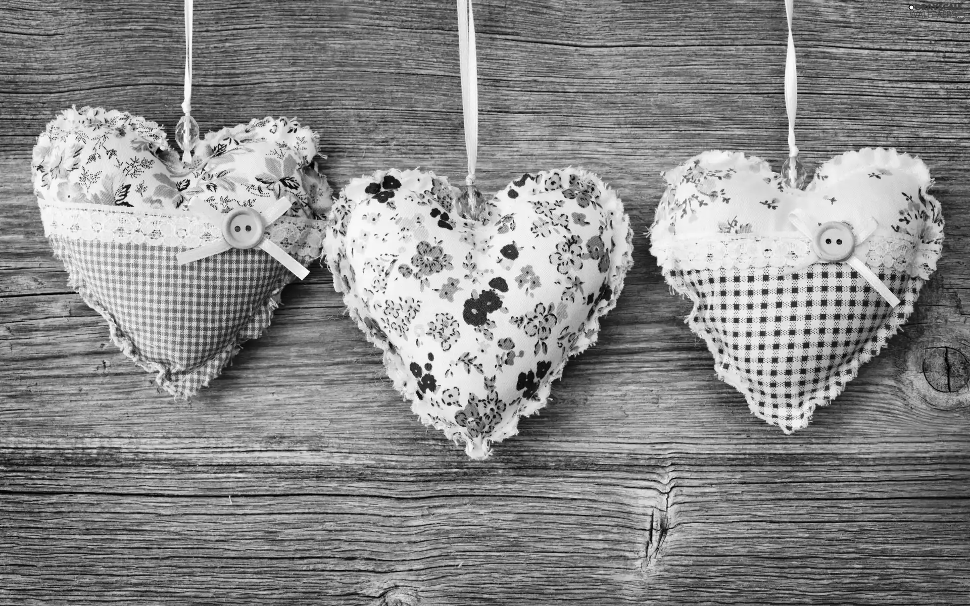 fabric, wood, background, hearts