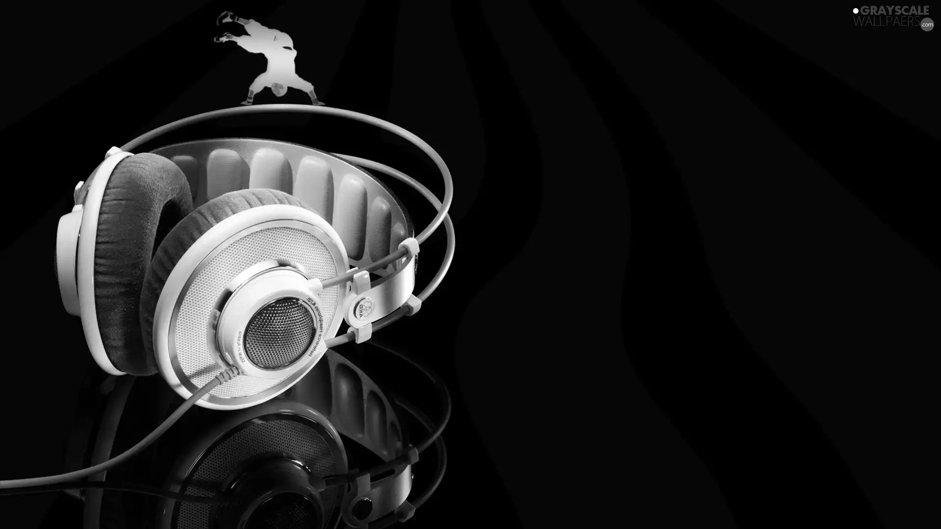 dancer, color, Black, background, reflection, HEADPHONES