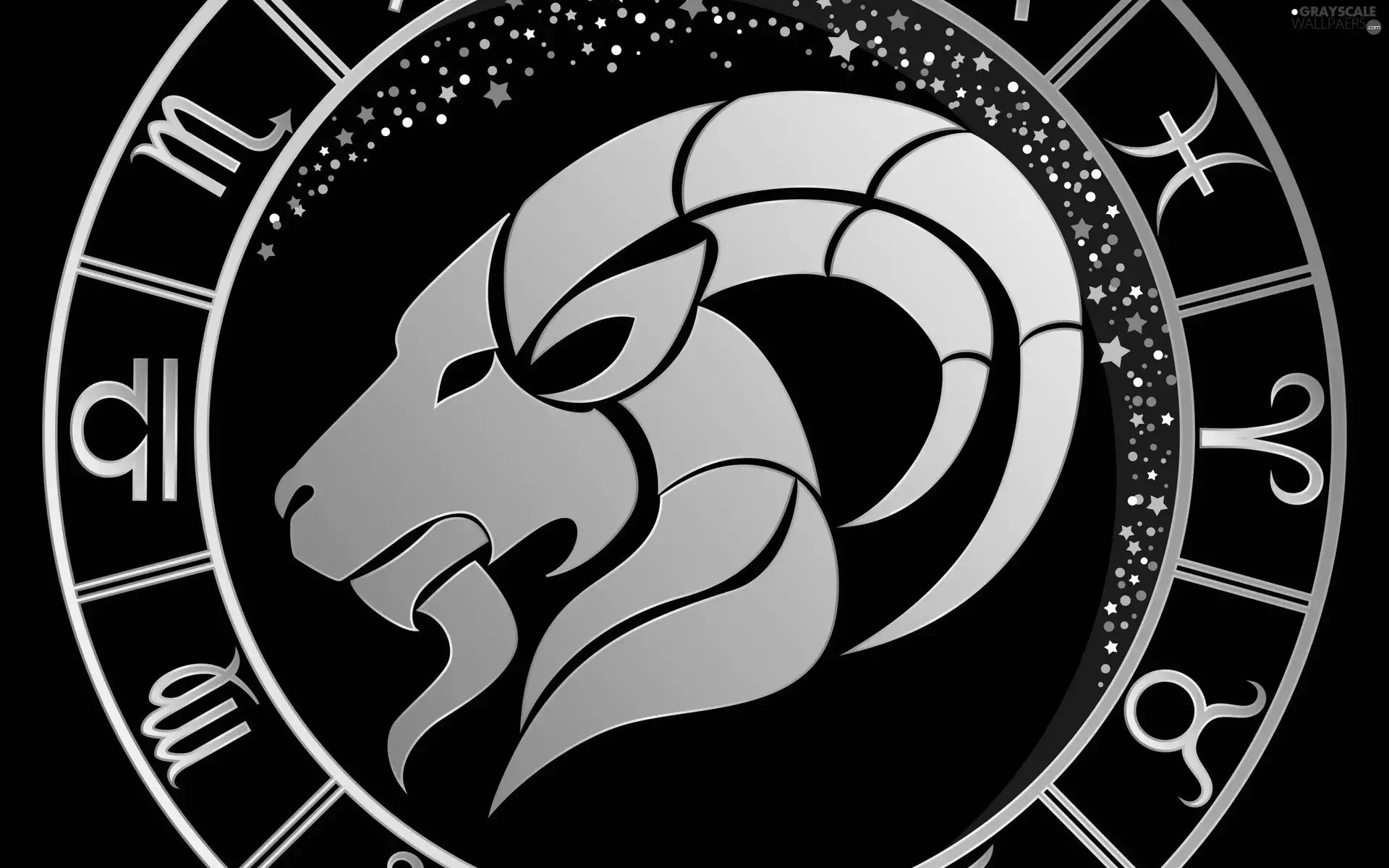 Black, background, Zodiac, Capricorn, Sign