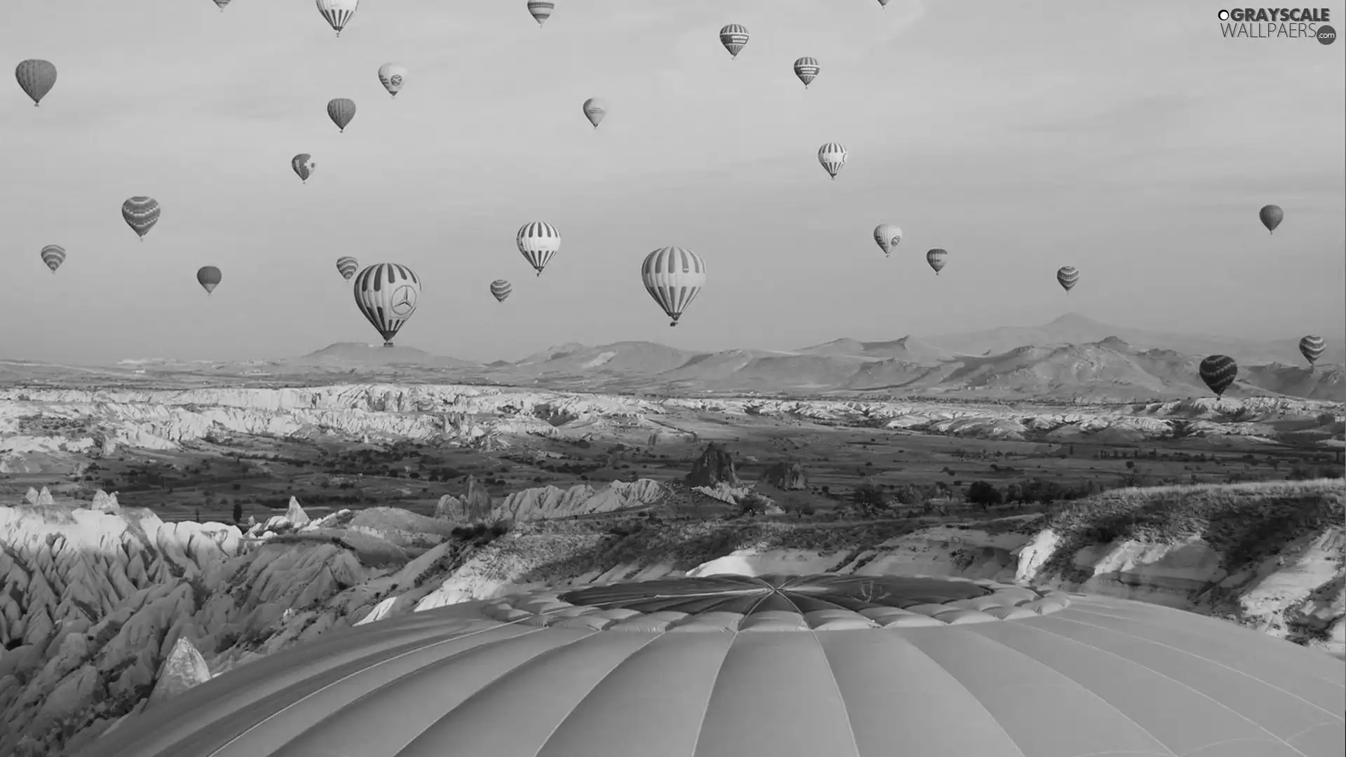 Mountains, Balloon, Balloons, flight