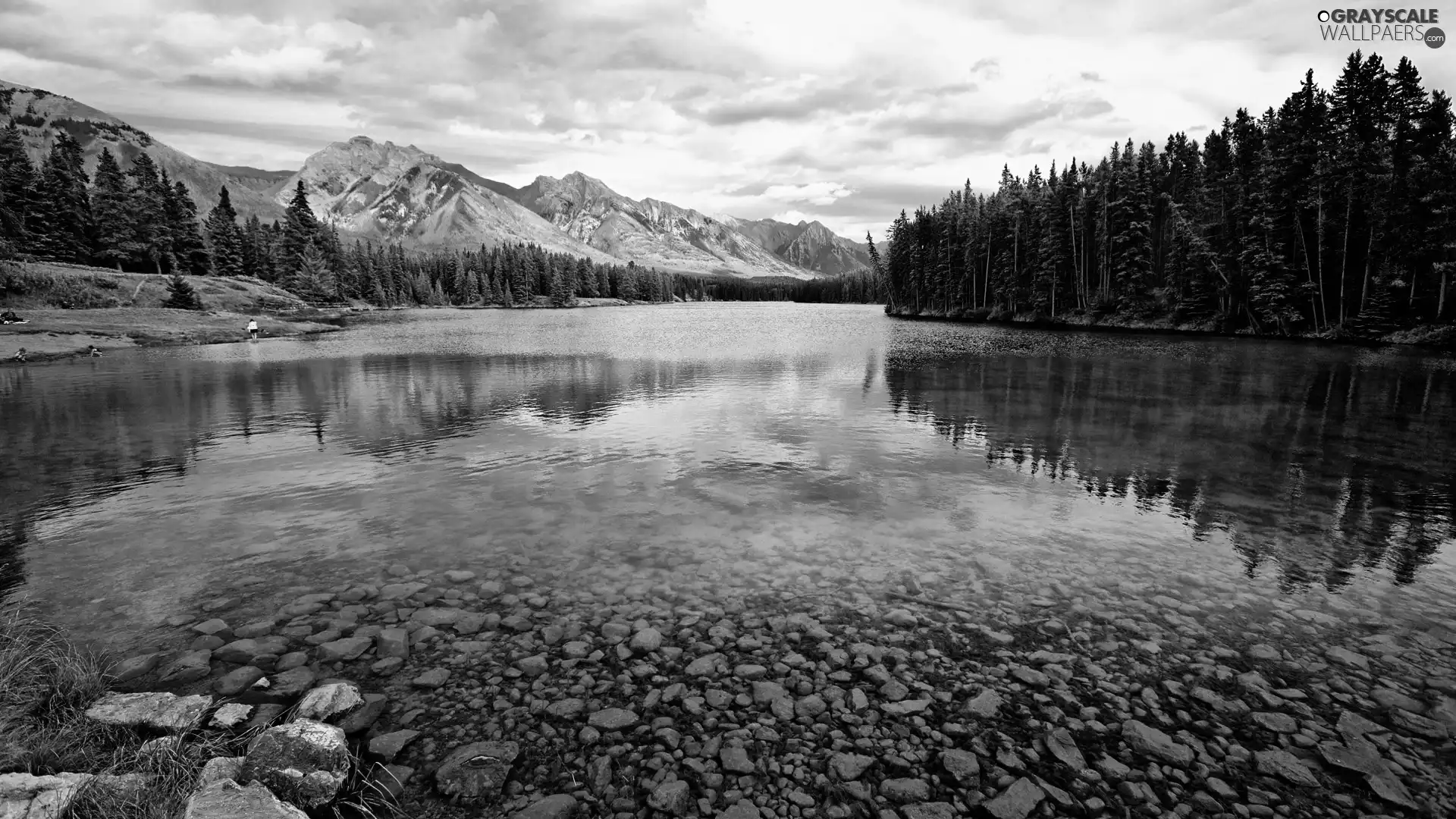 Banff, Canada, woods, Mountains, lake, National Park