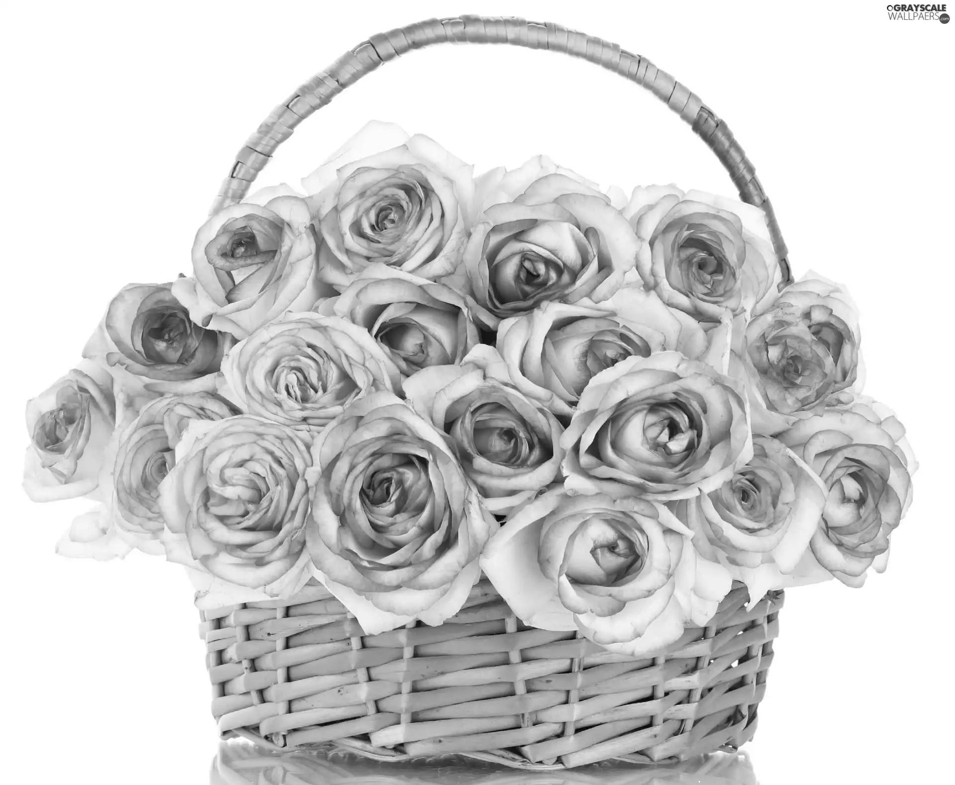 basket, bouquet, rouge