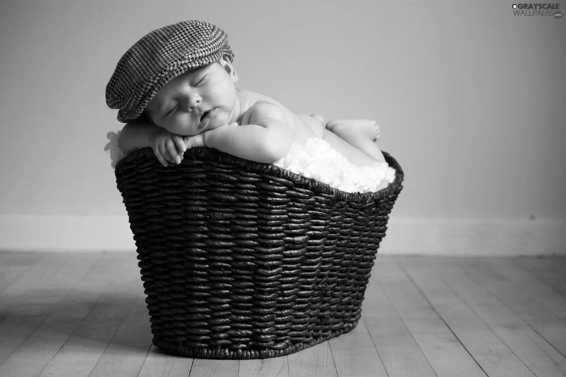 Sleeping, Hat, basket, Kid