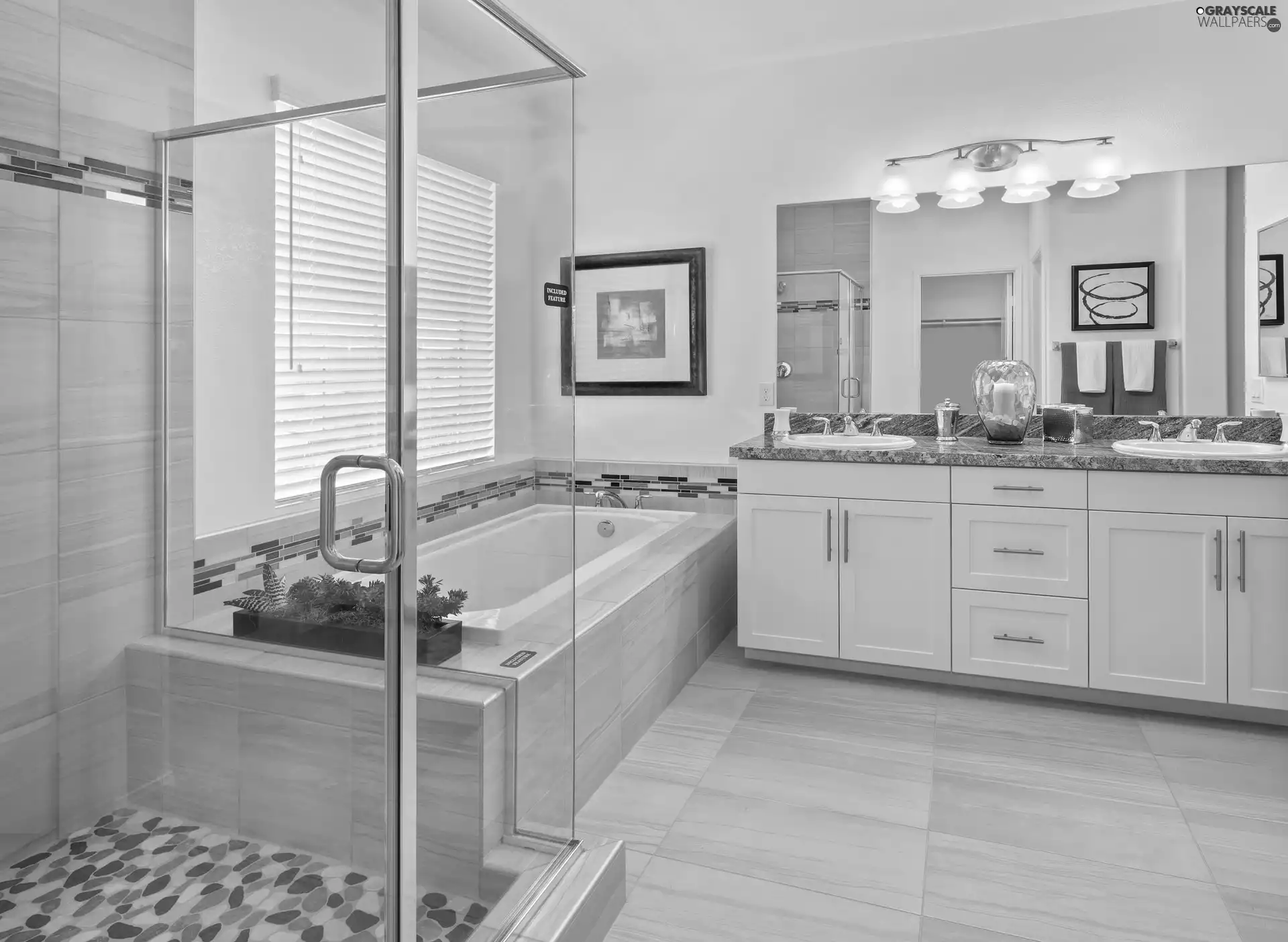 Bathroom, furniture, Bath, Bright