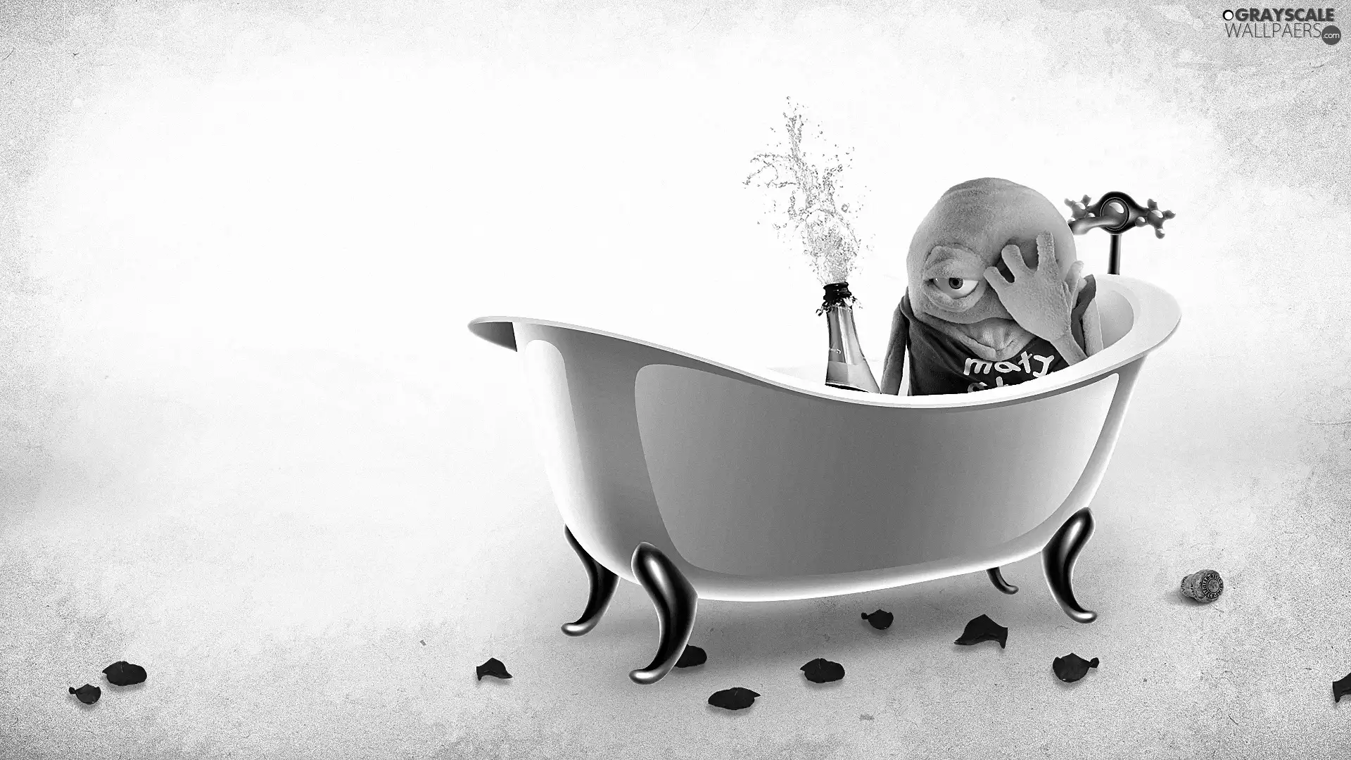 Bath, Champagne, small, hunger, mascot