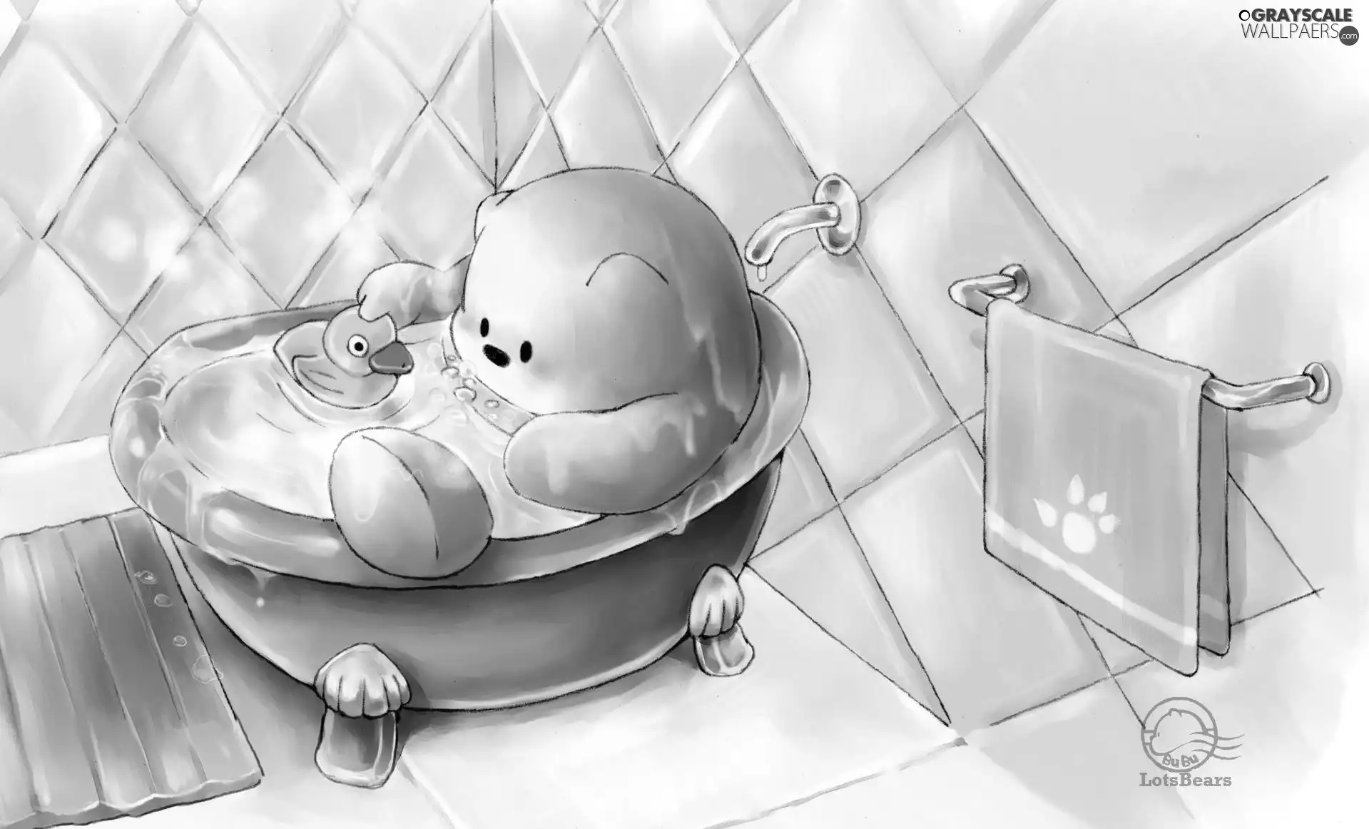 teddybear, duck, bath, rubber