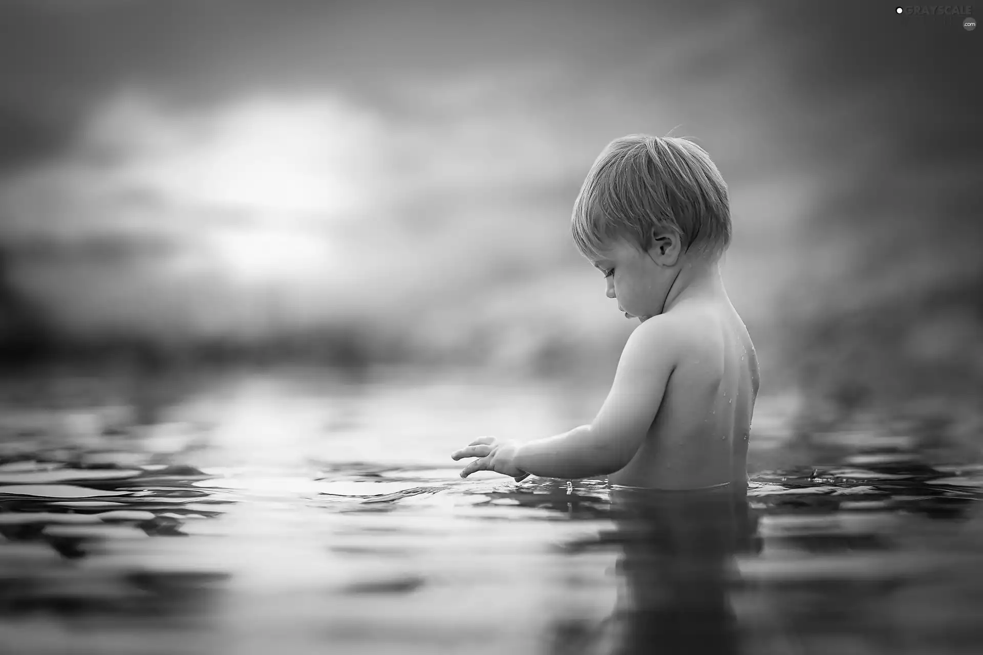 bath, boy, water