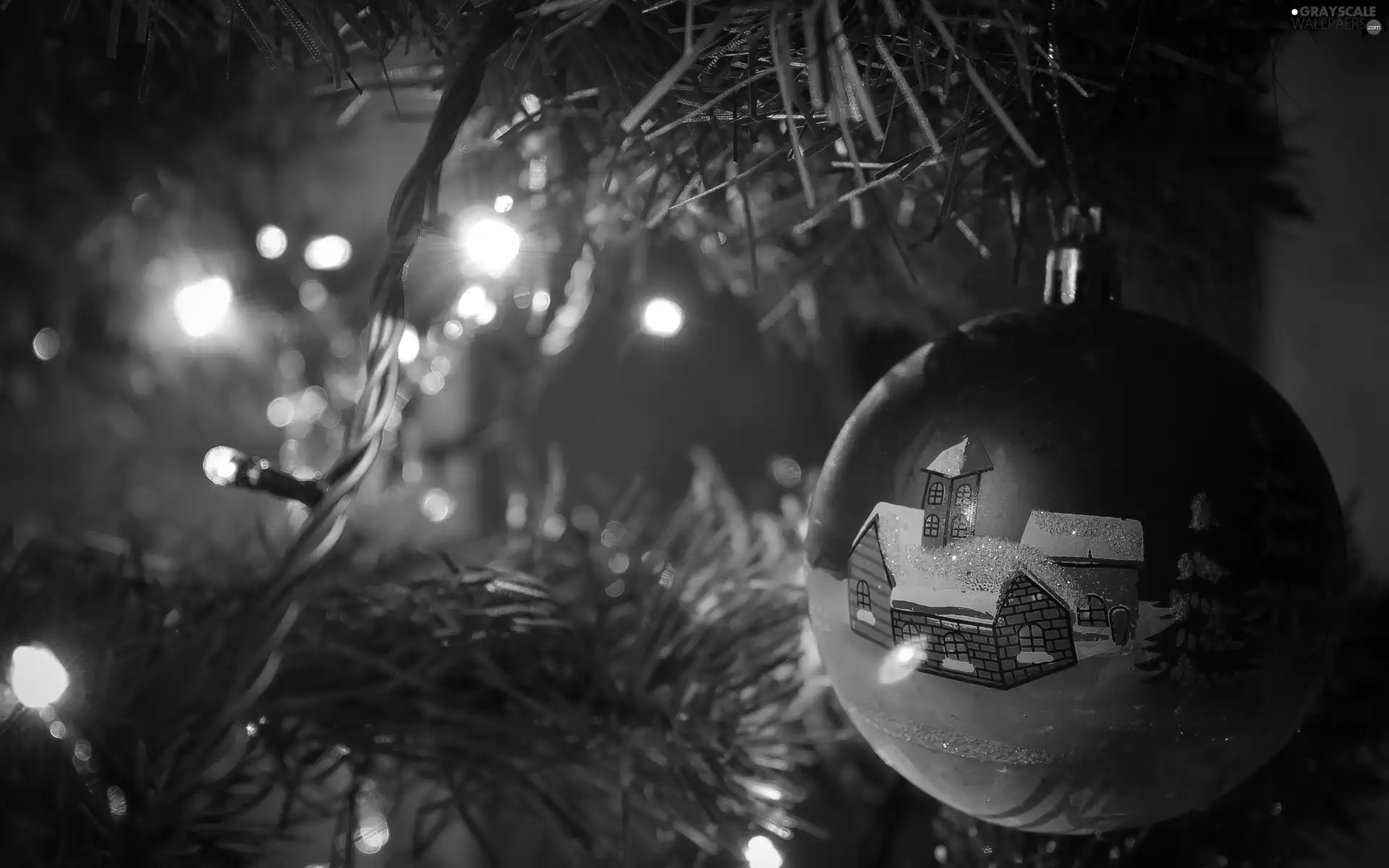 bauble, lighting, composition, christmas tree, Christmas