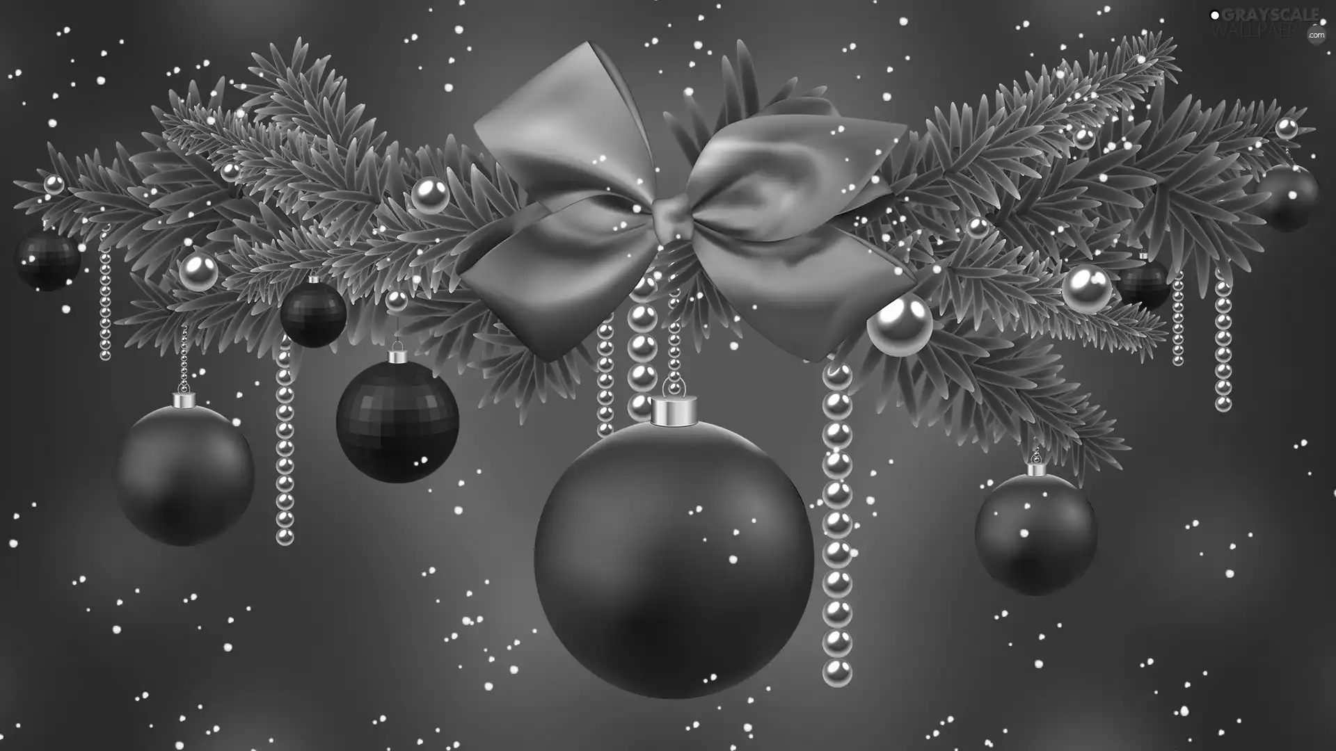 bow, 2D Graphics, baubles, Twigs, composition