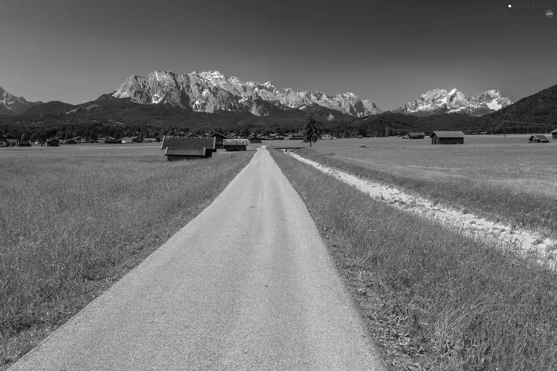 Bavaria, Germany, medows, Houses, Way