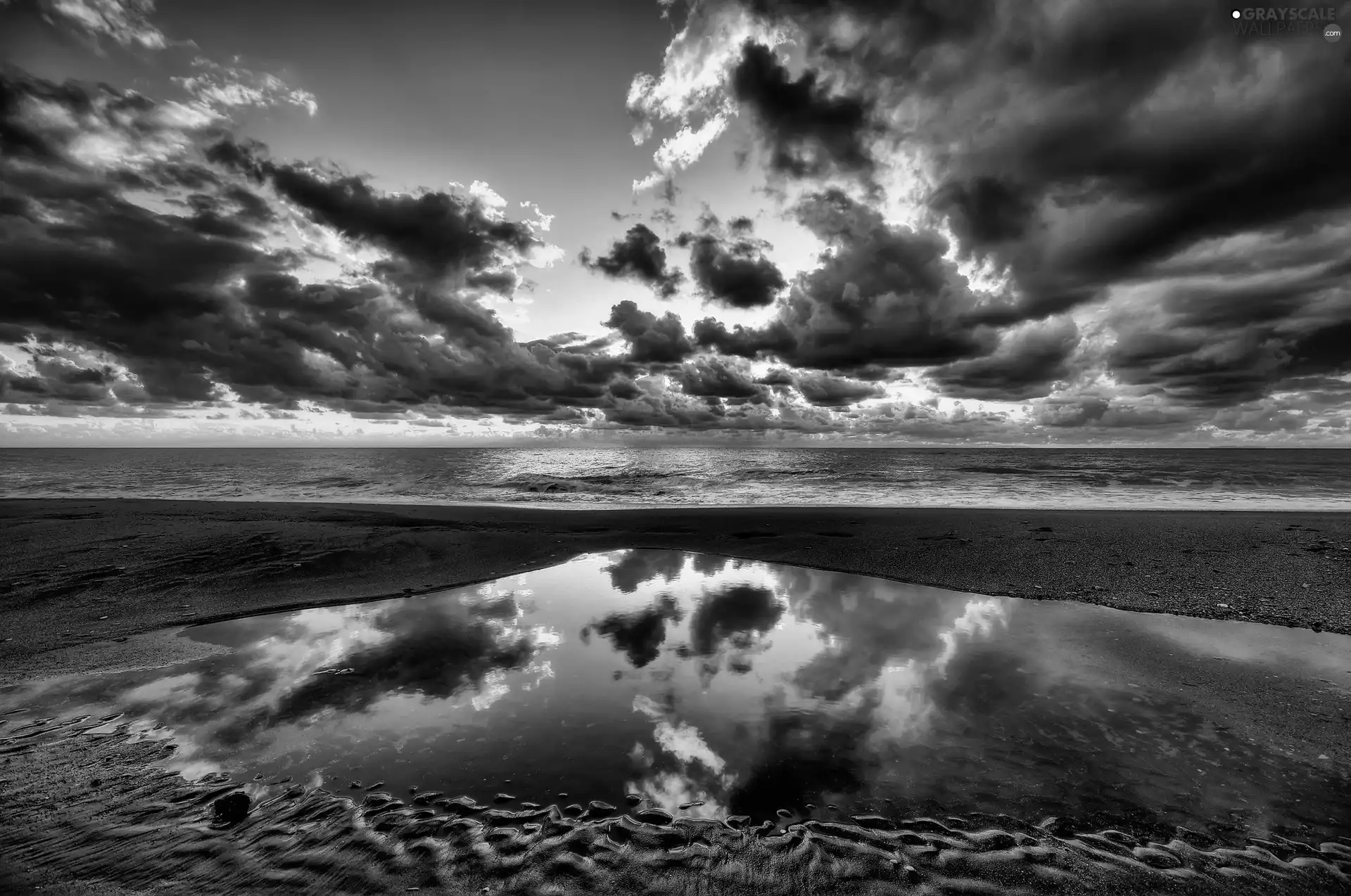 Clouds, sea, Beaches, Sky