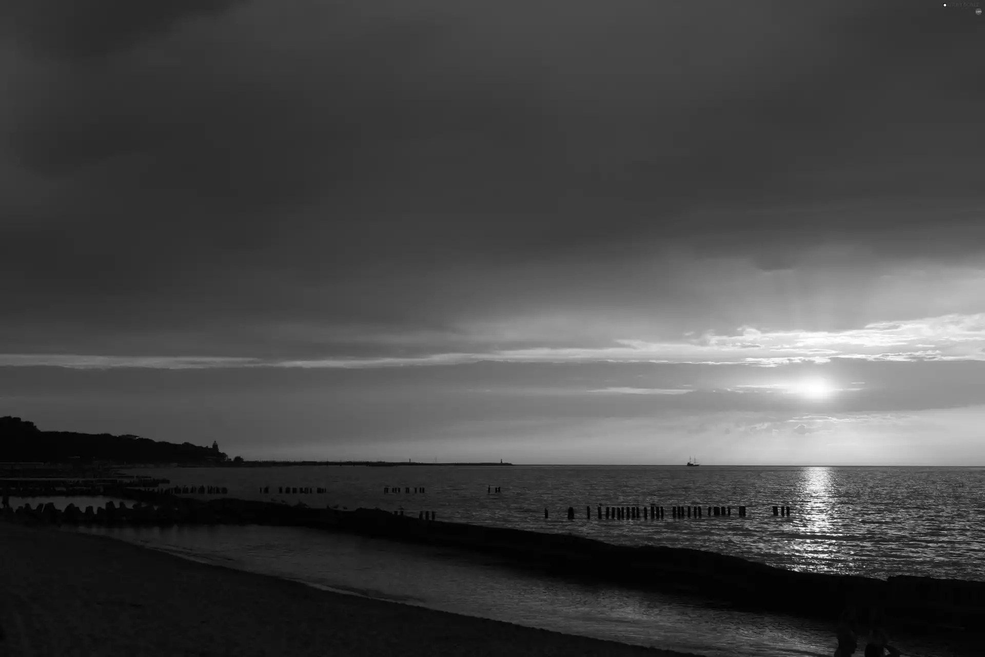 sea, Great Sunsets, Beaches