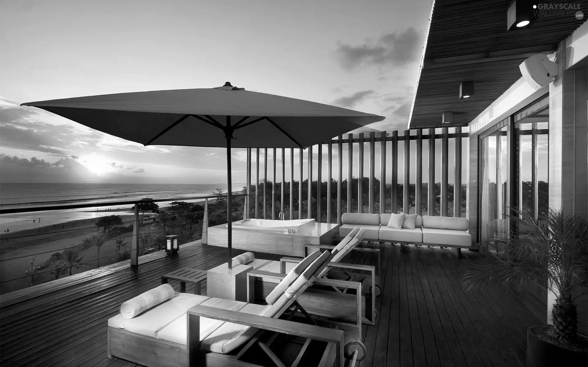 Beaches, house, sun, sea, west