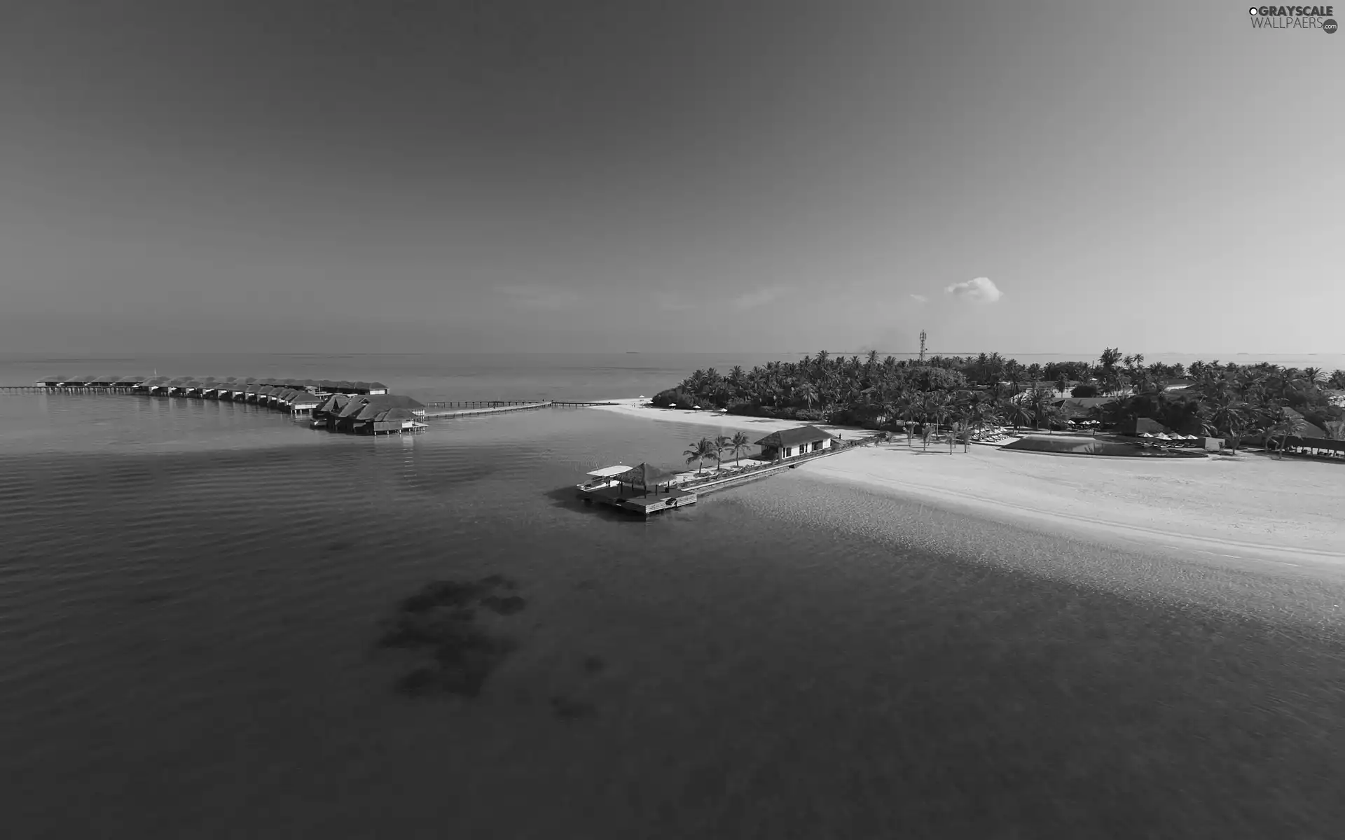 Ocean, an, Island, piles, Houses, Beaches, Maldives