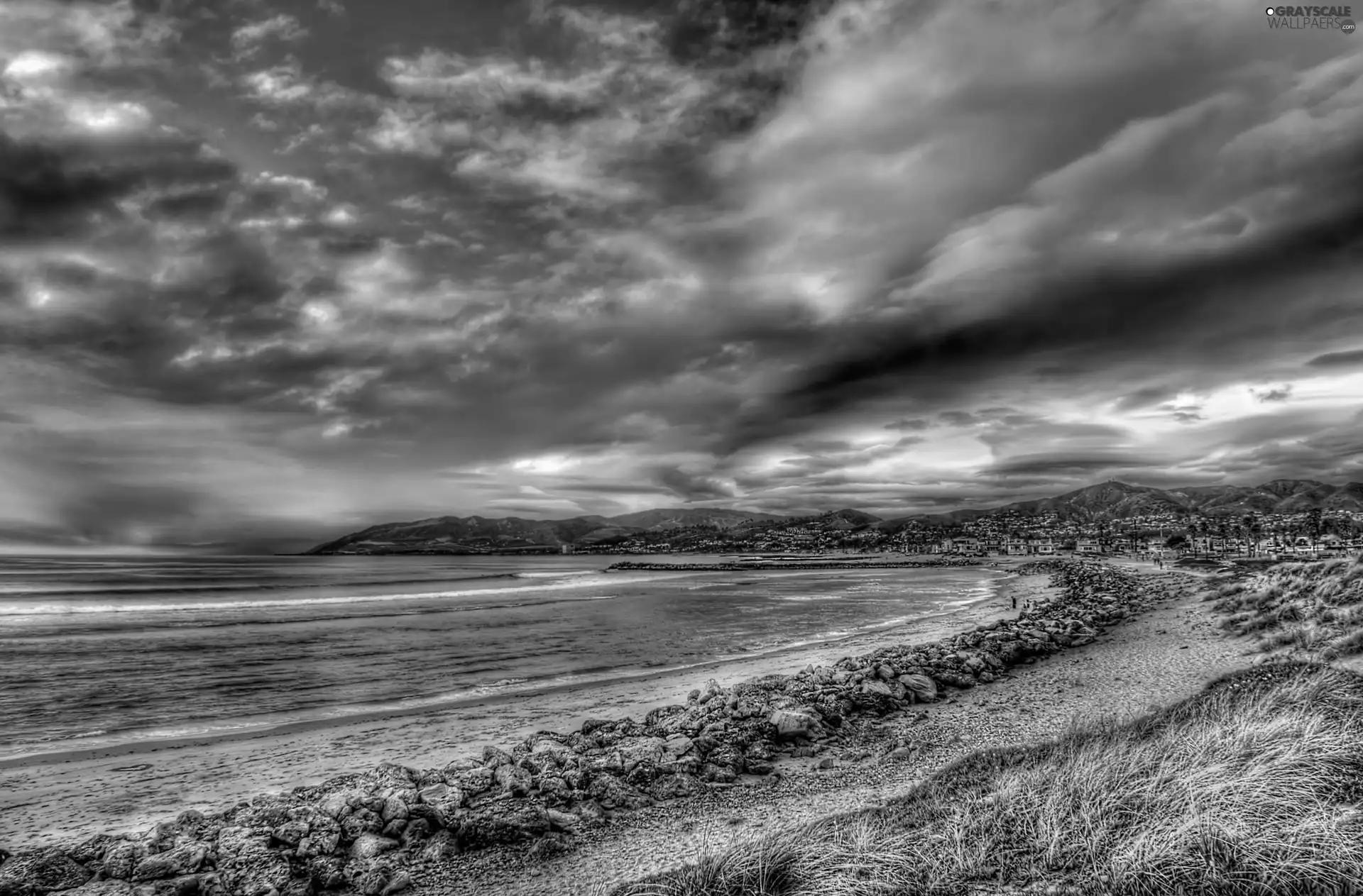 Beaches, clouds, sea
