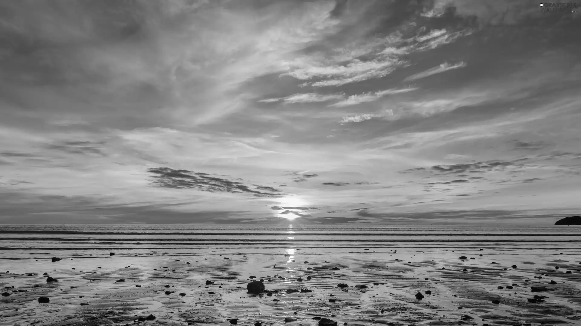 clouds, Great Sunsets, Beaches, Sky, sea