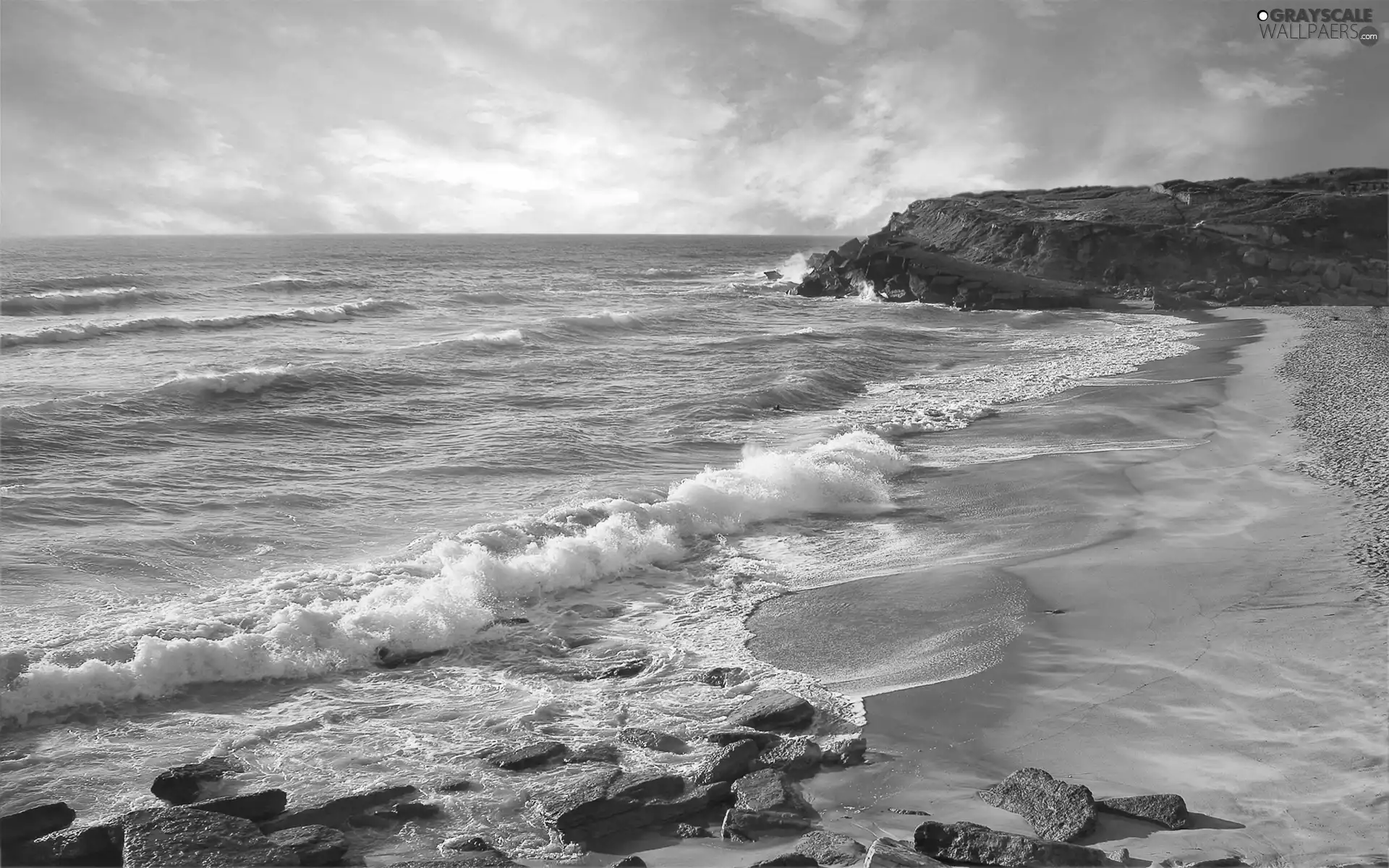 Beaches, sea, Waves