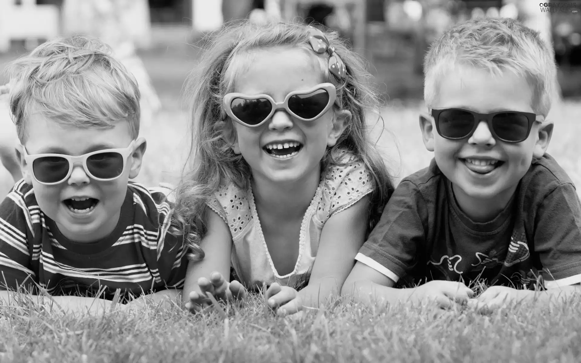 bespectacled, Meadow, Kids, ##, joyful